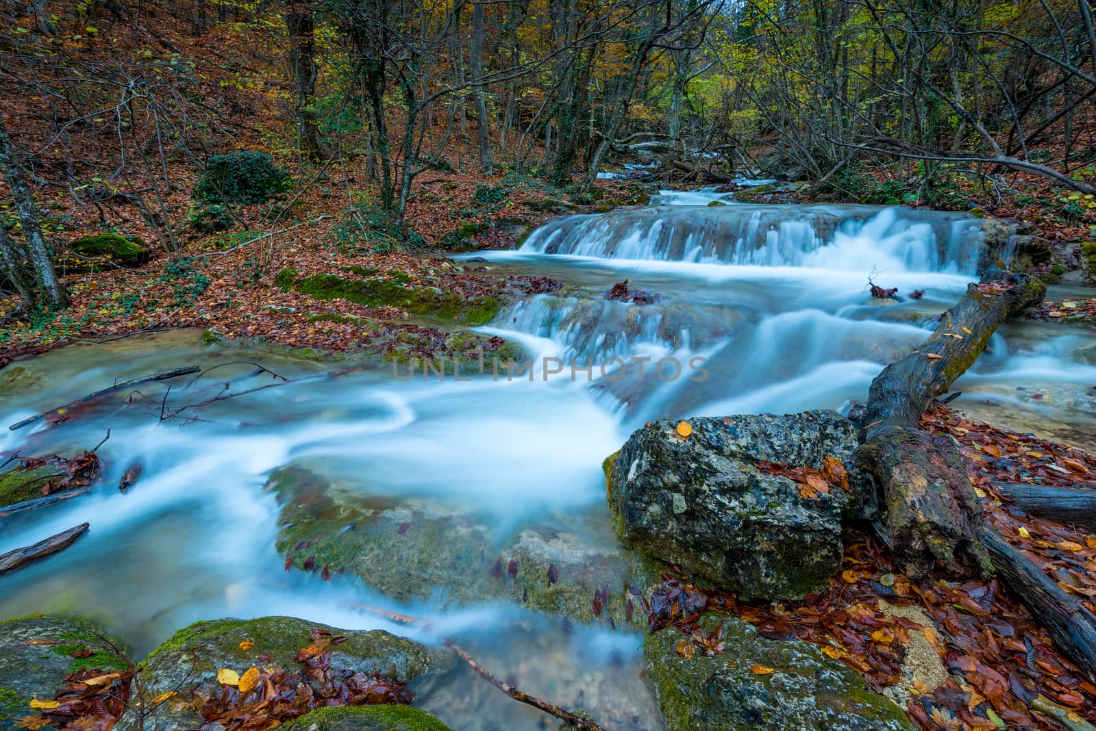 Mountain river flows in the gorge between the stones, mountain r by kosmsos111