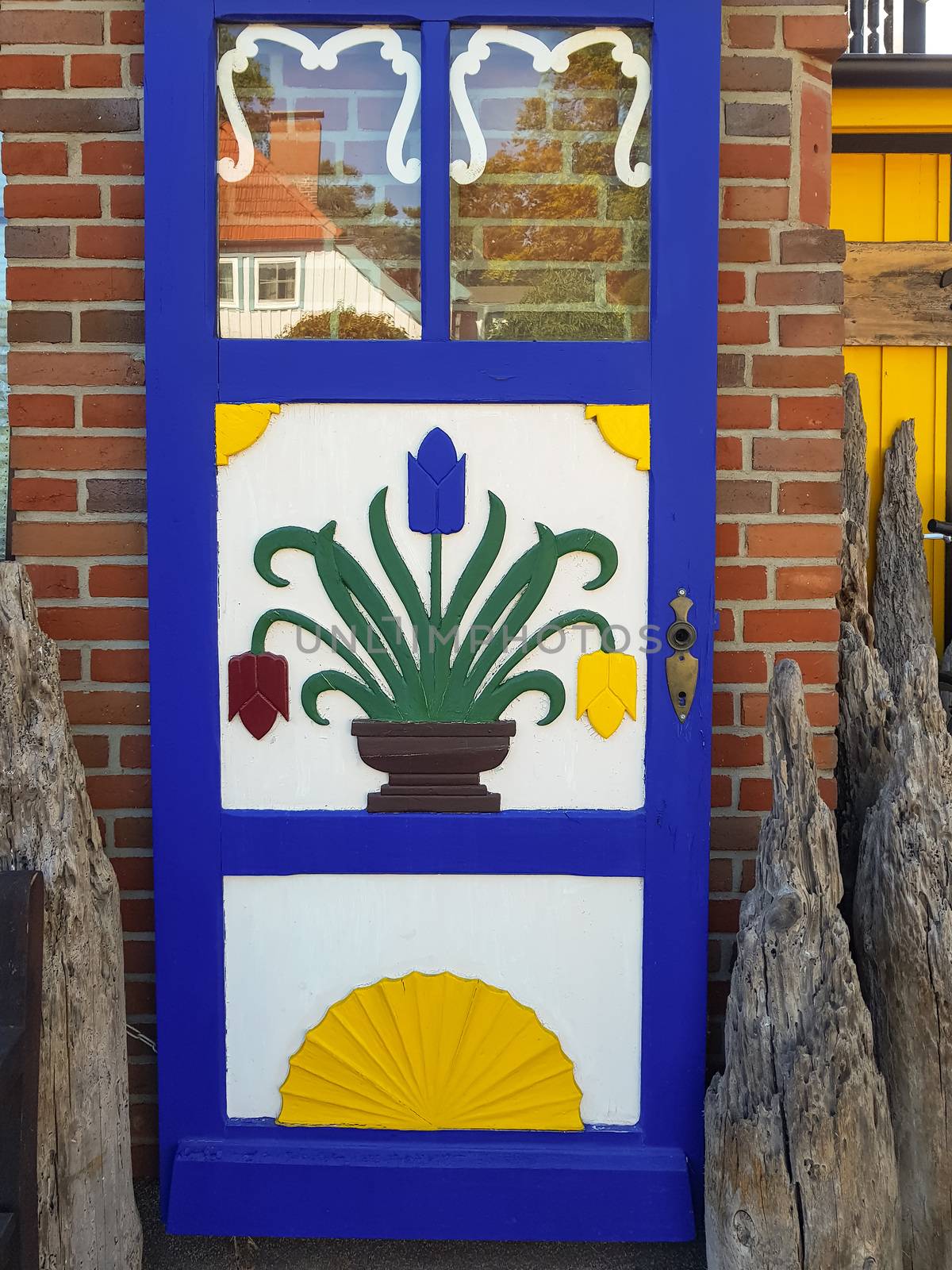 Artfully carved Darßer doors from Darß auf Fischland in Mecklenburg-Vorpommern