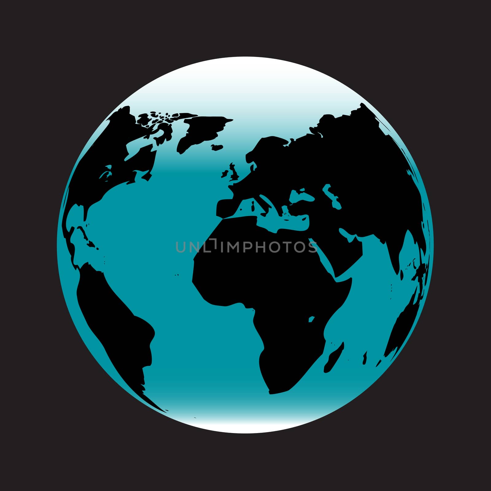 A representation of the planet Earth over a black background