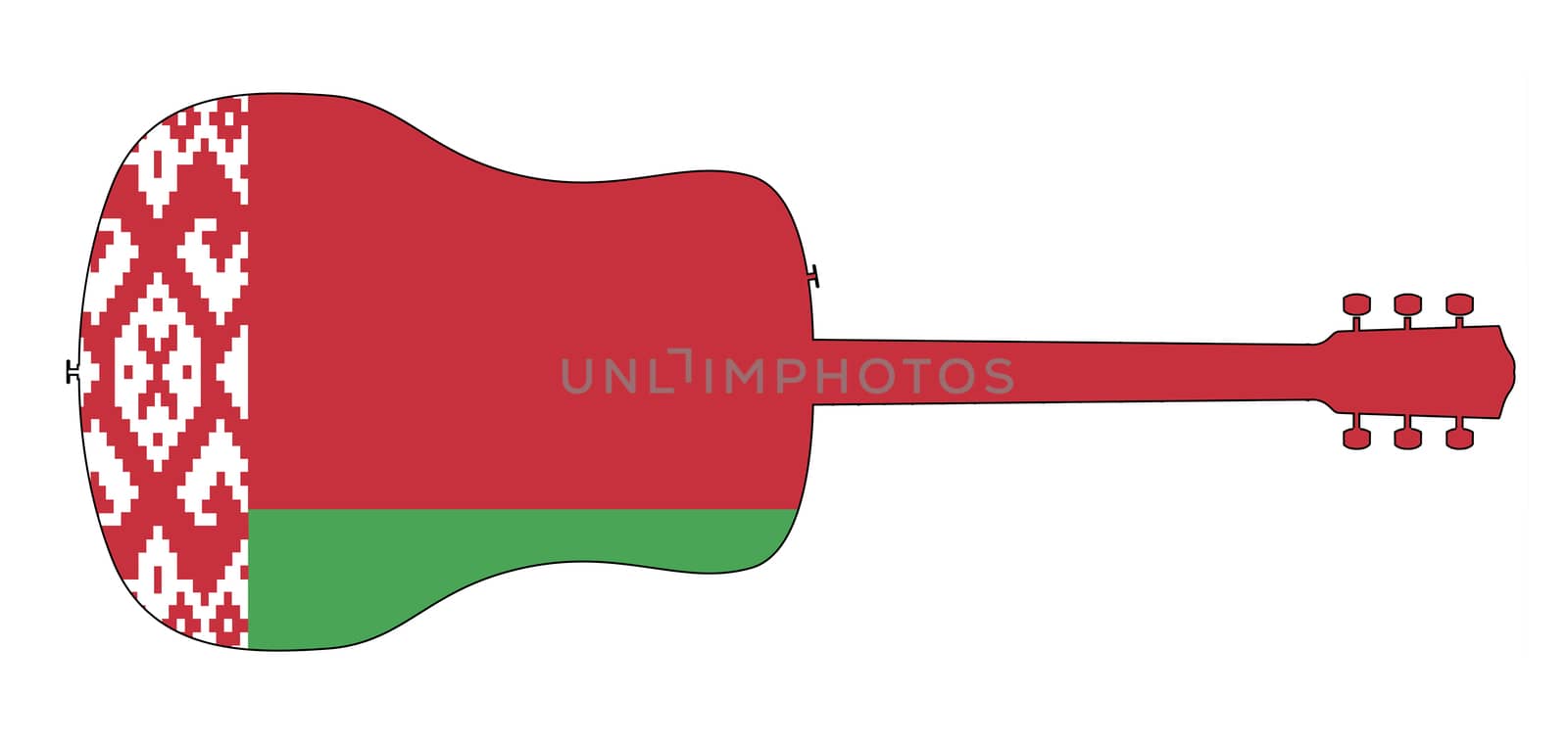 Guitar Silhouette With Belarus National Flag by Bigalbaloo