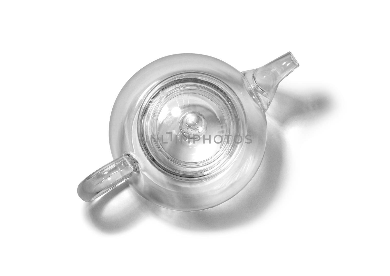 Glass teapot on white background by butenkow