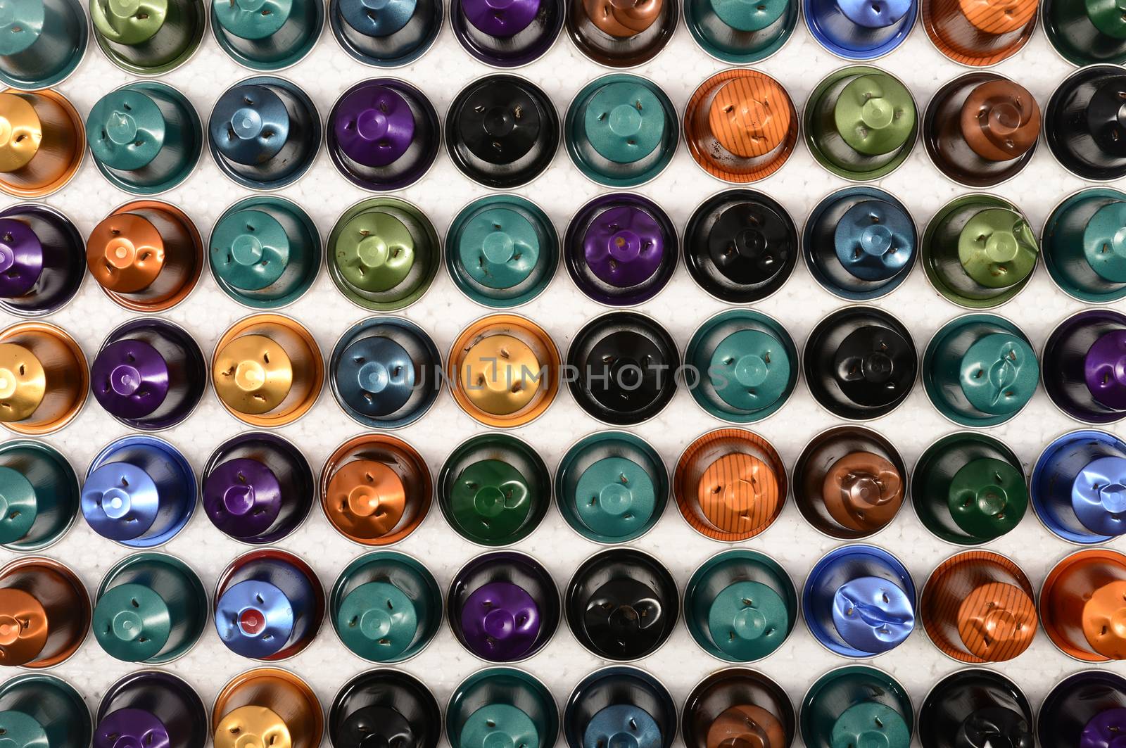 used coffee pods capsules background texture pattern