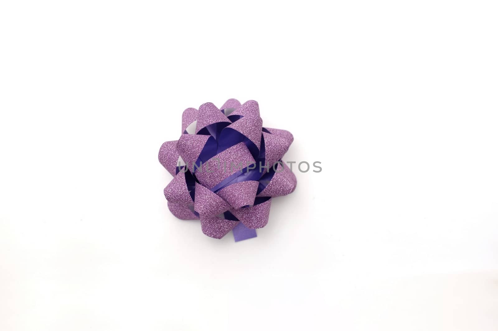  purple lush bow isolated over white background