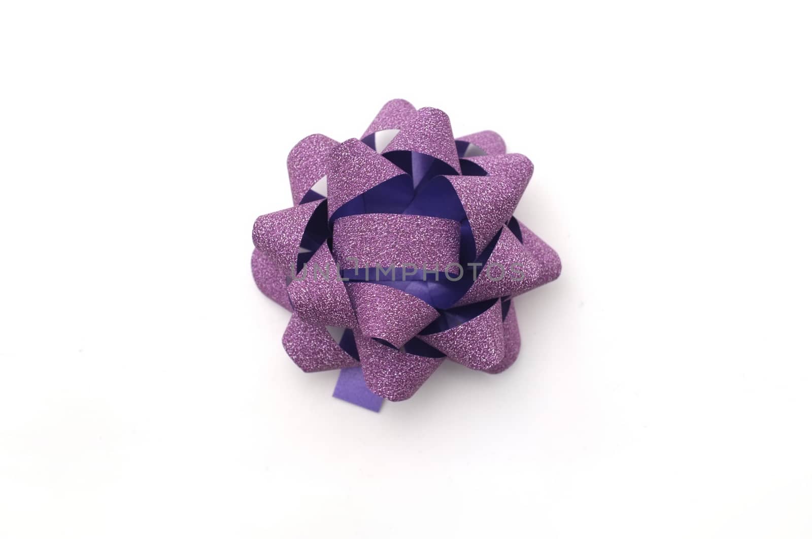  purple lush bow isolated over white background
