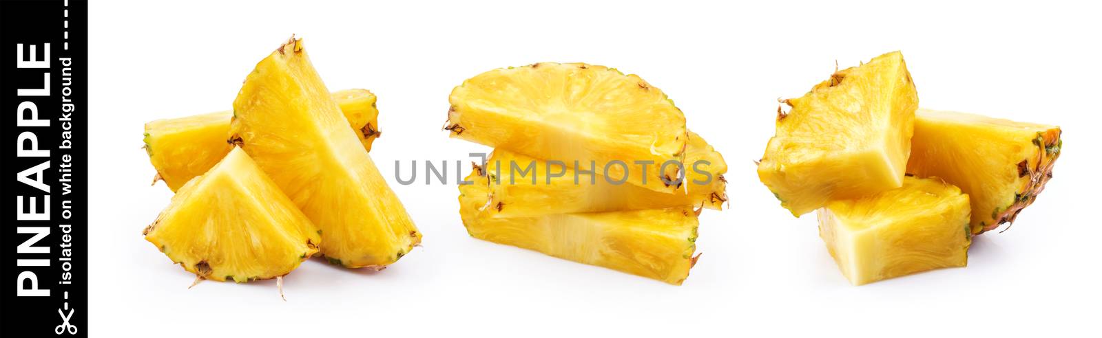 Pineapple slices isolated on white background by xamtiw