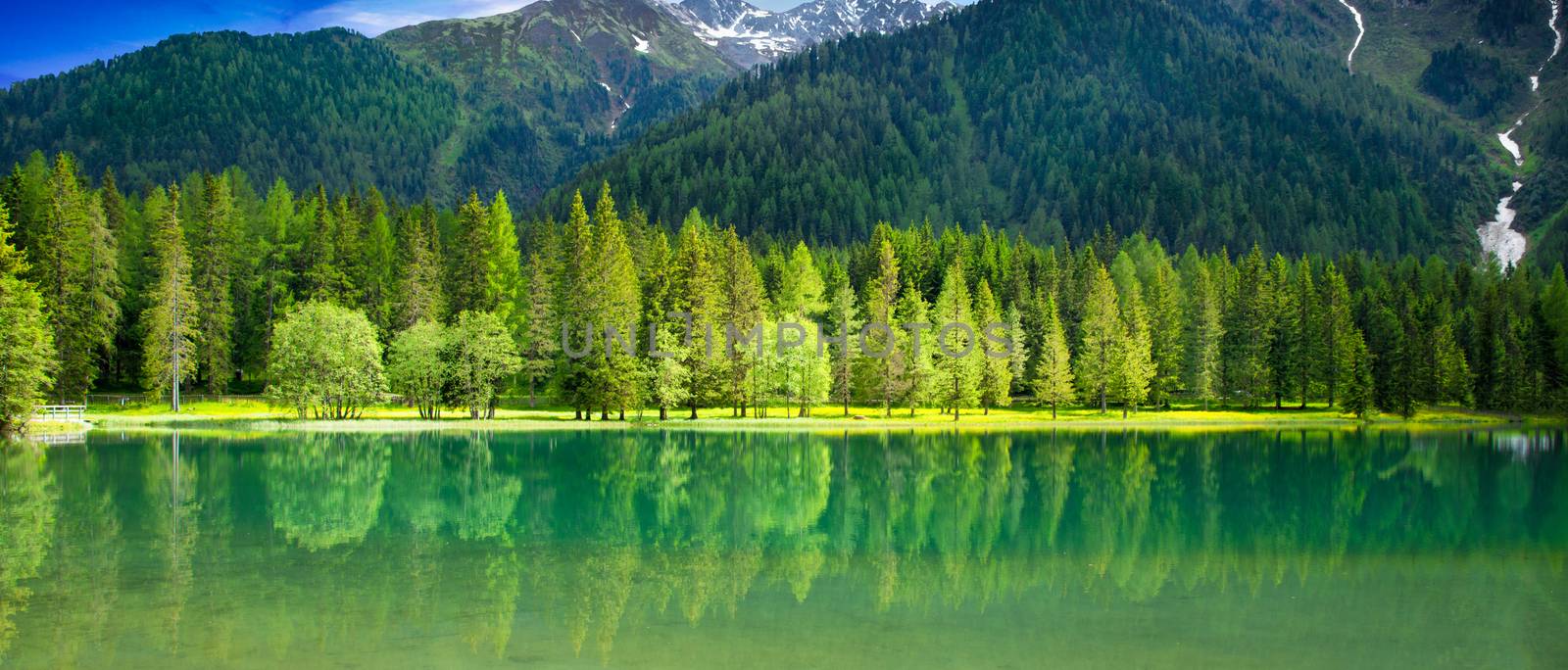 Beautiful view of an alpine lake