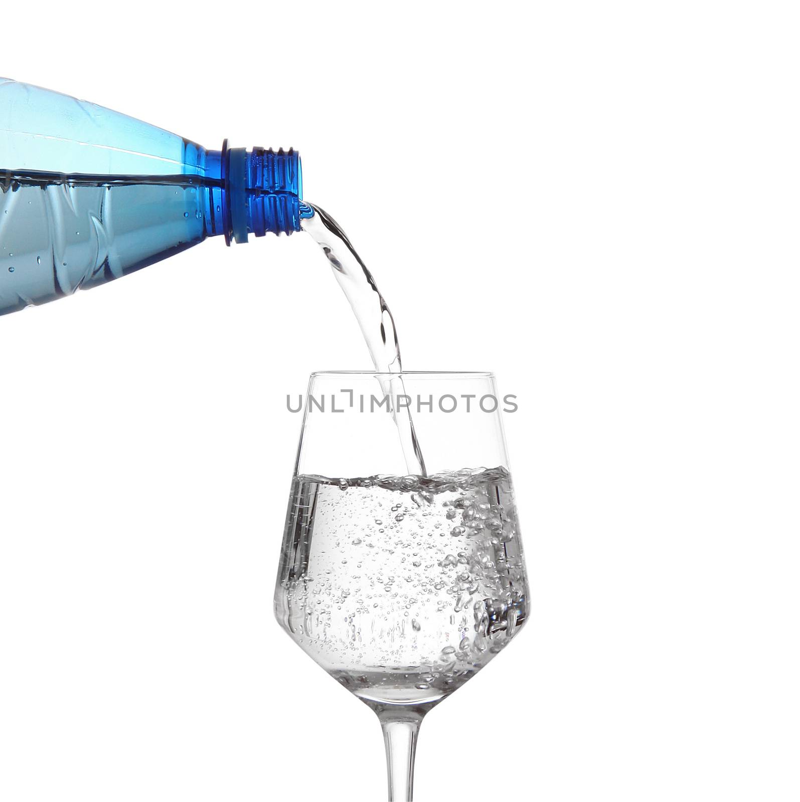 glass of water on white background