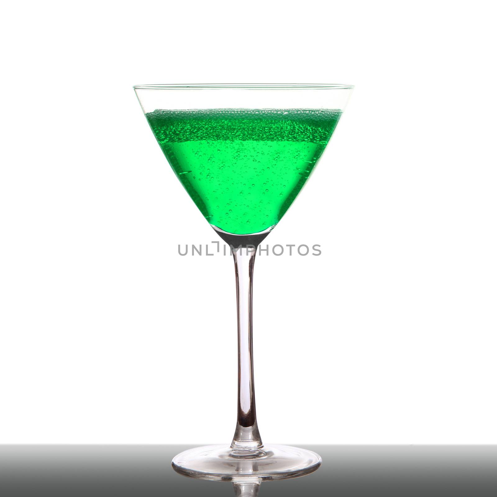 glass of cocktail on white background