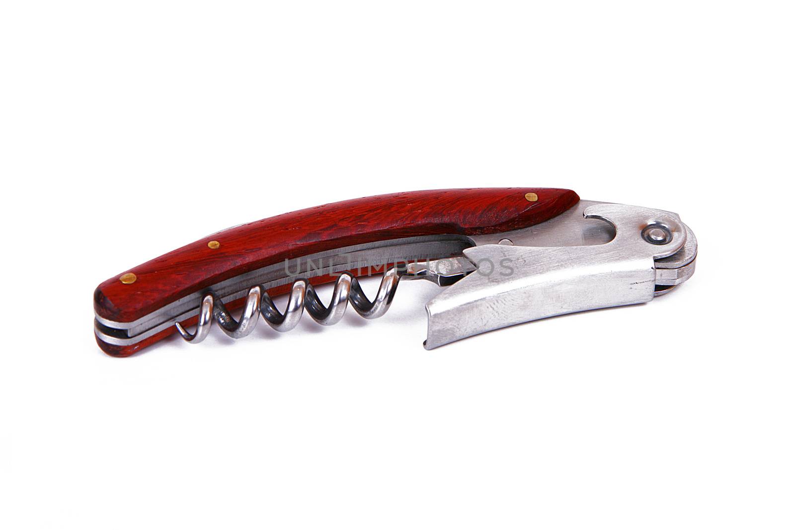 corkscrew on white background