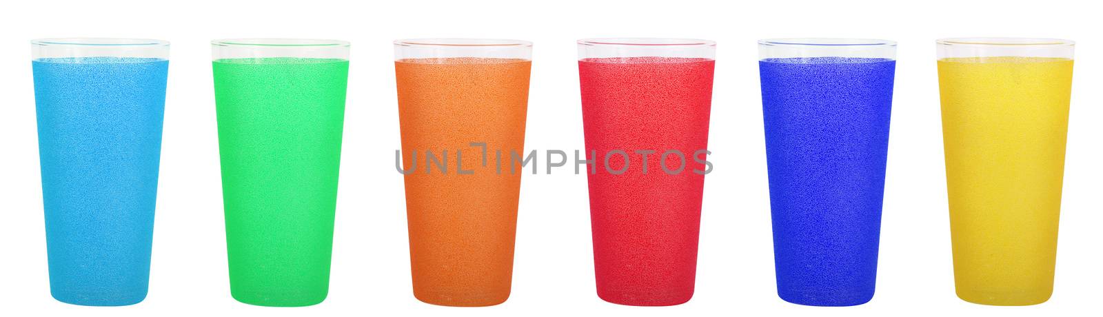 coloured glass glasses on a white background by photobeps