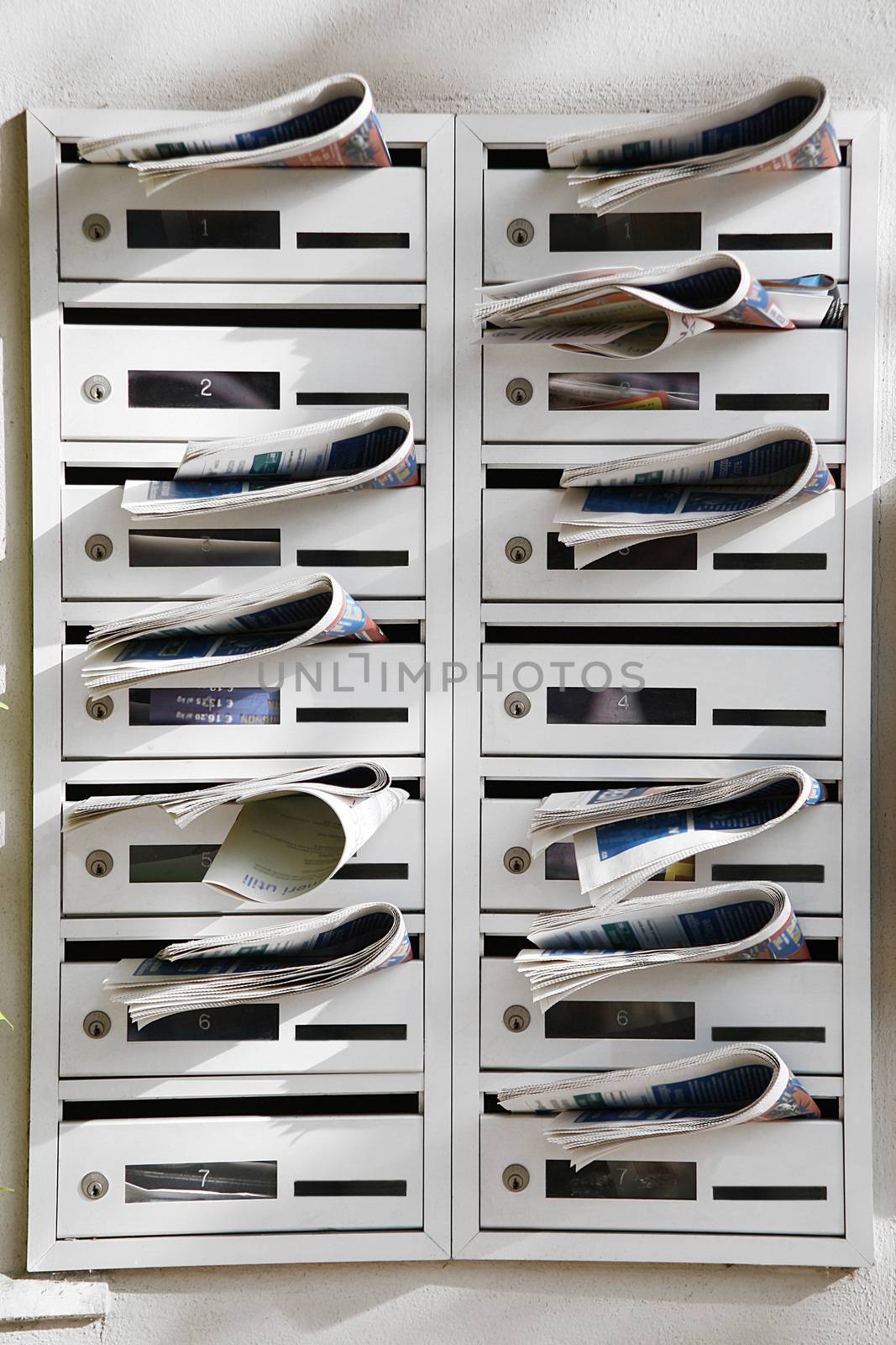 many mail boxes of a house