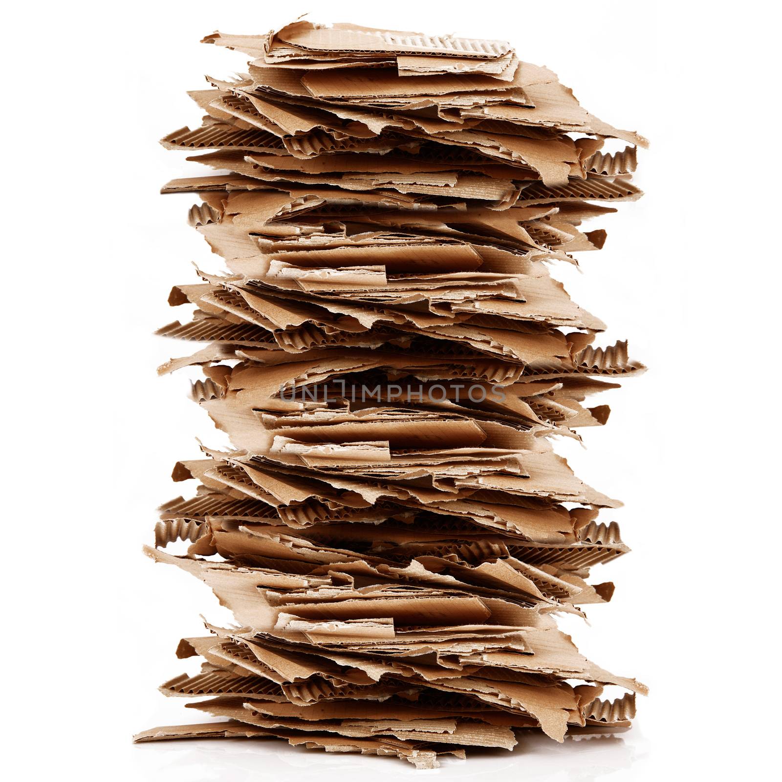 a cardboard for recycle on white background