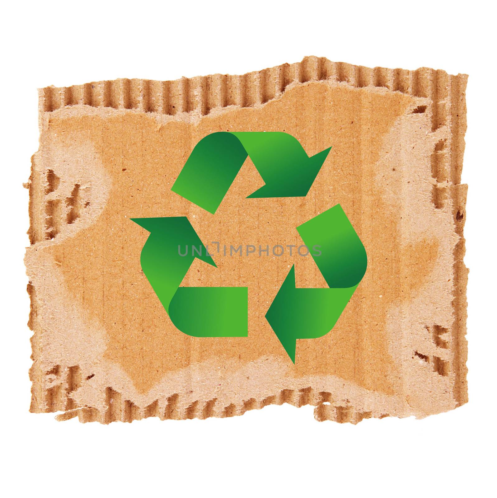 a cardboard for recycle on white background