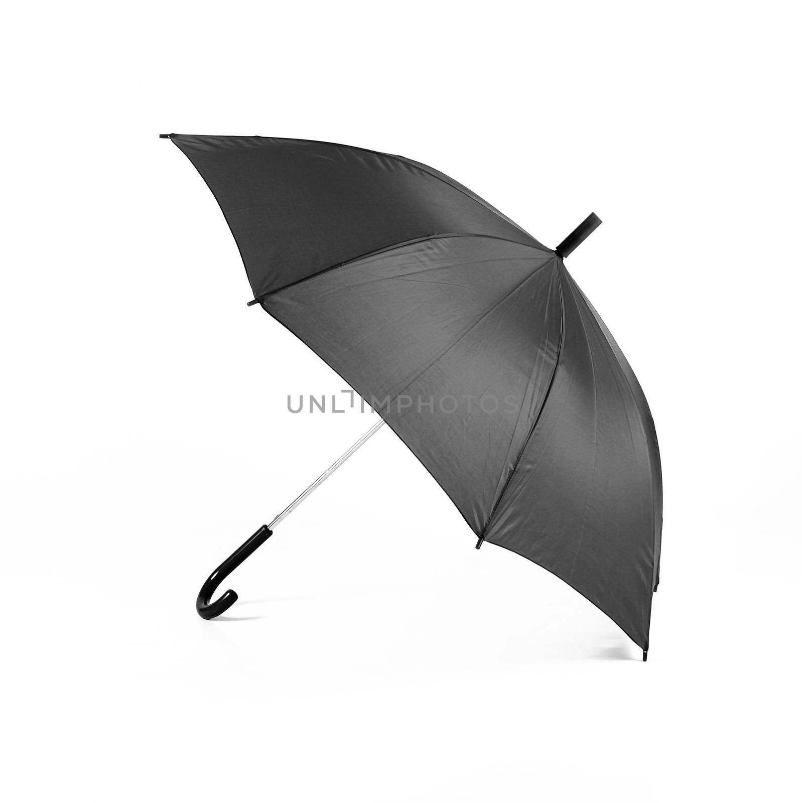 isolated black umbrella on white background