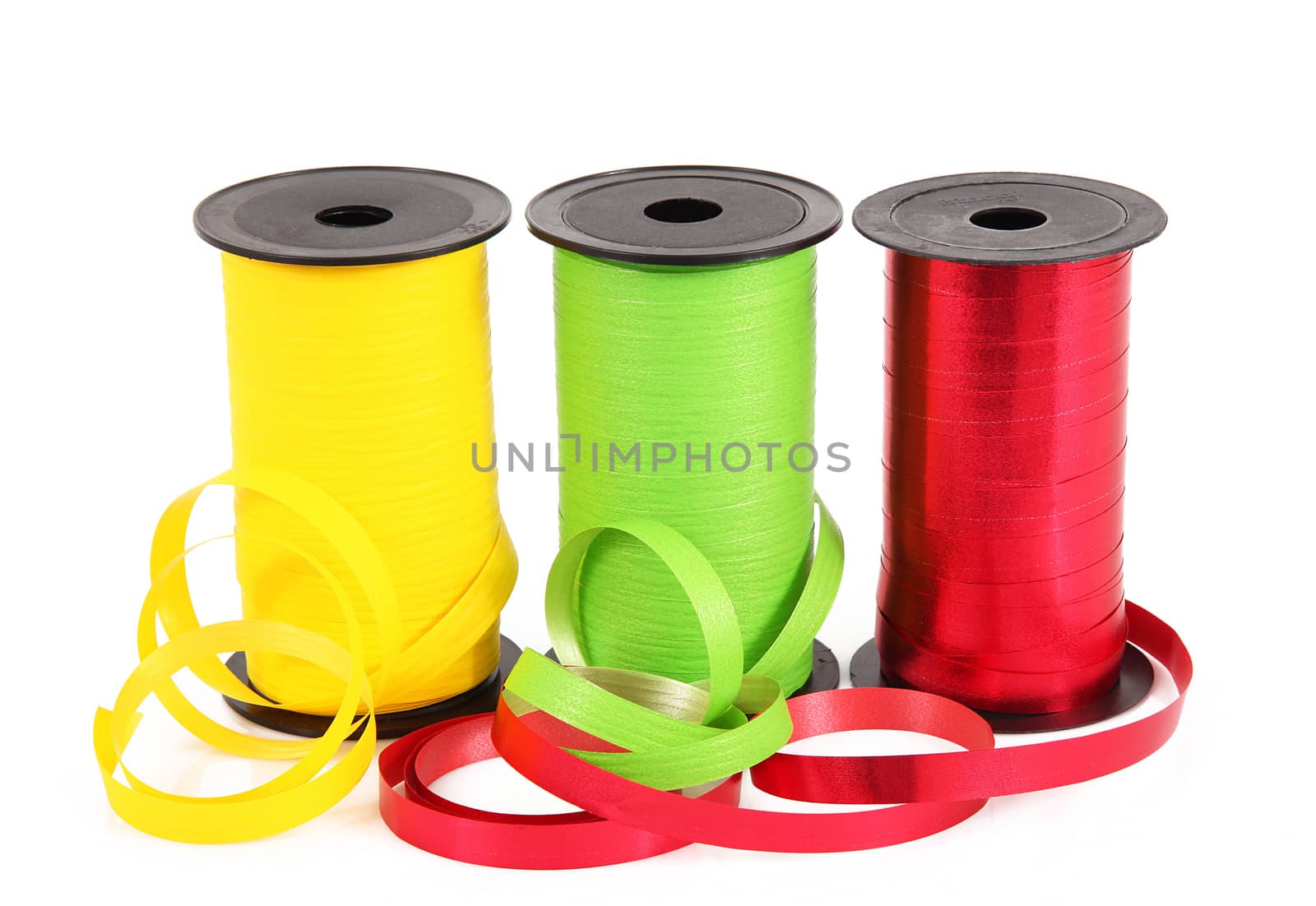 red yellow and green ribbon on white background