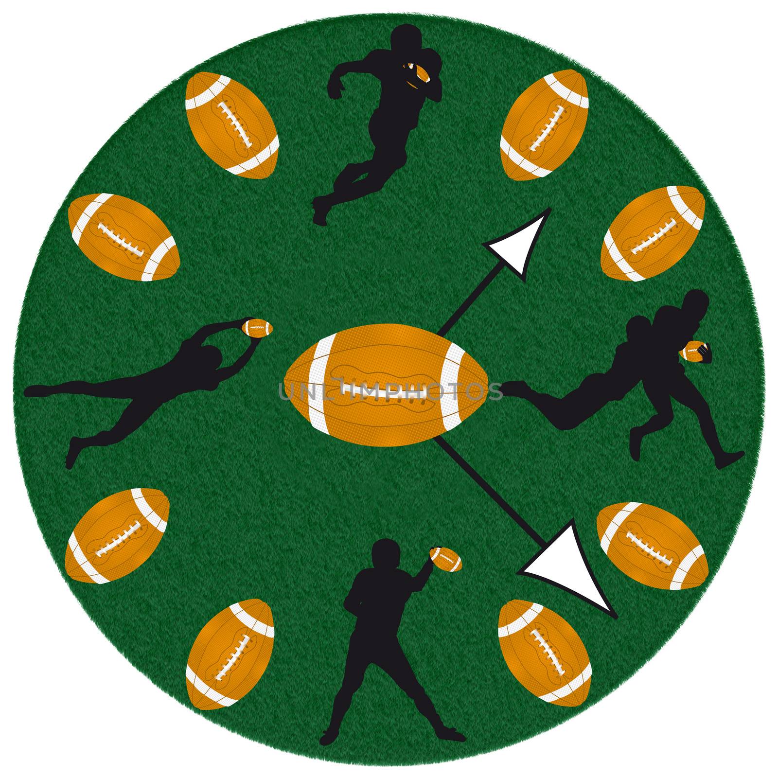 american football watch on white background
