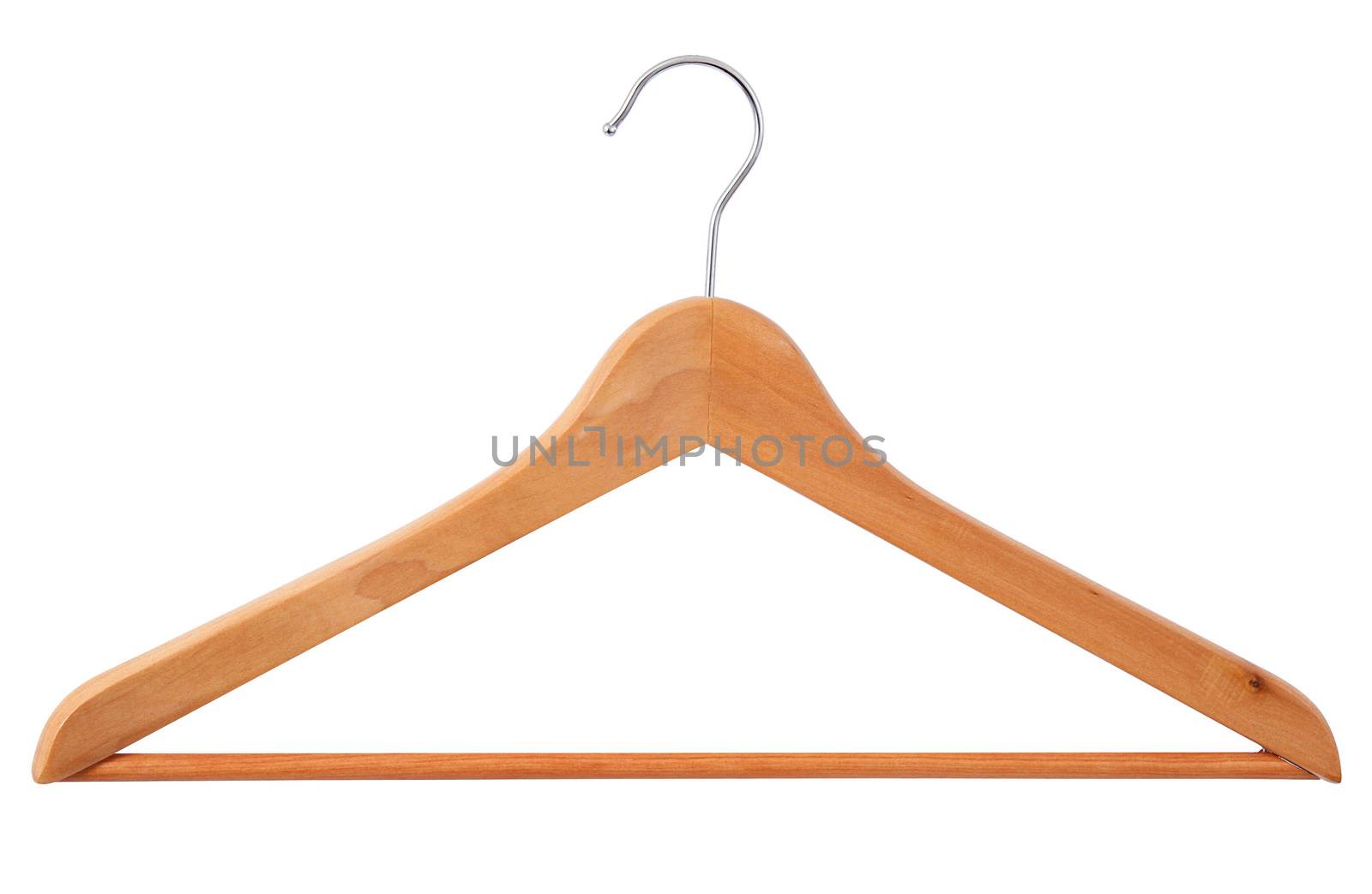 a wooden hanger on a white background