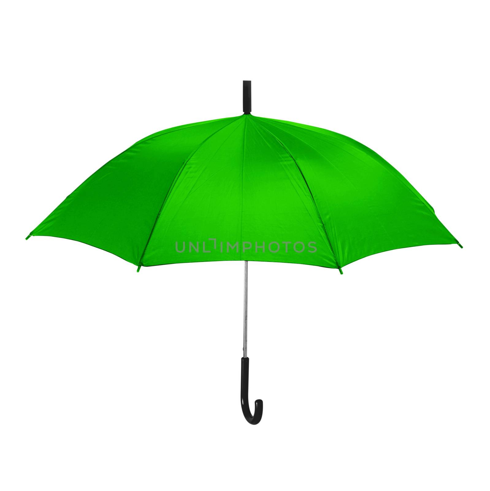 isolated green umbrella in white background by photobeps