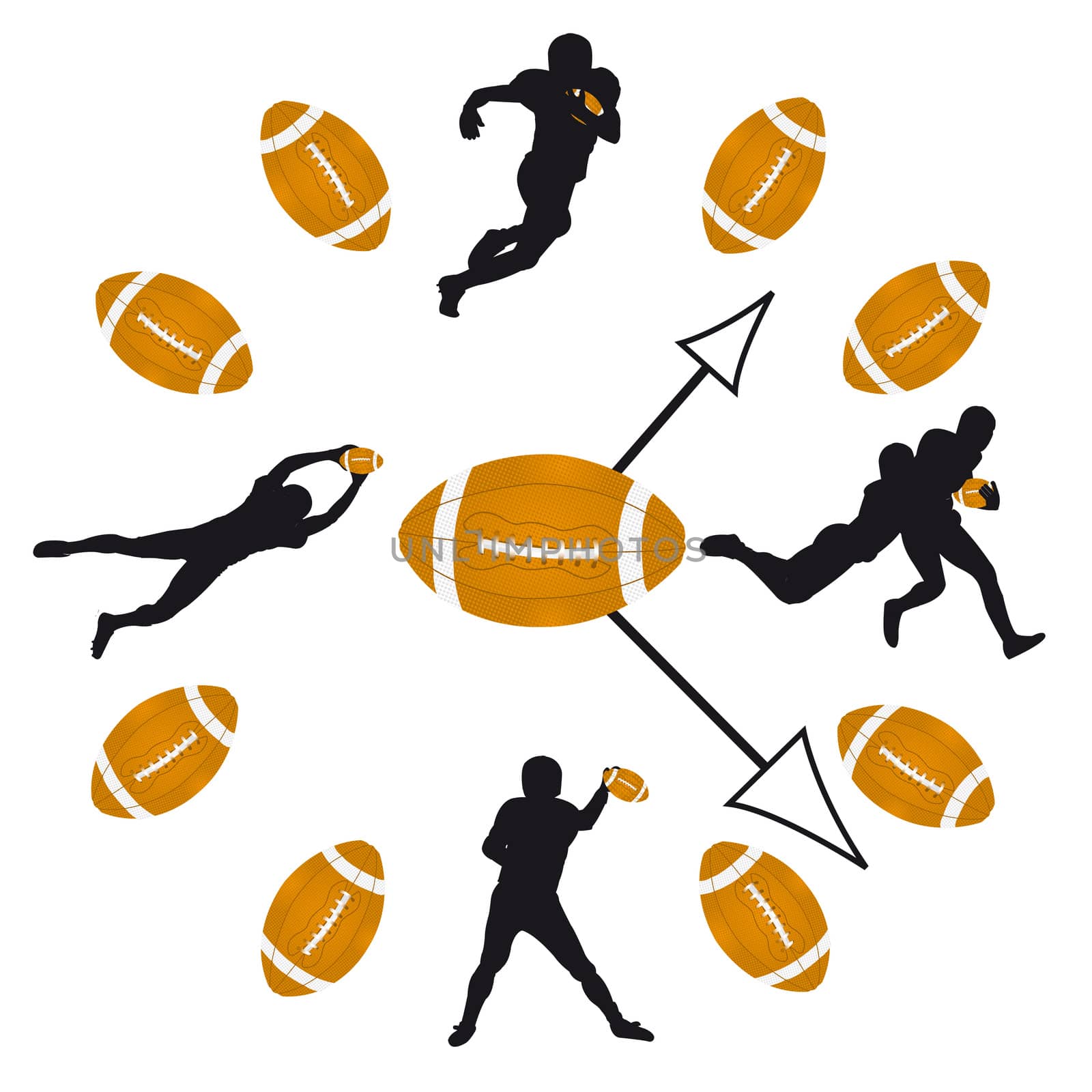 american football watch on white background