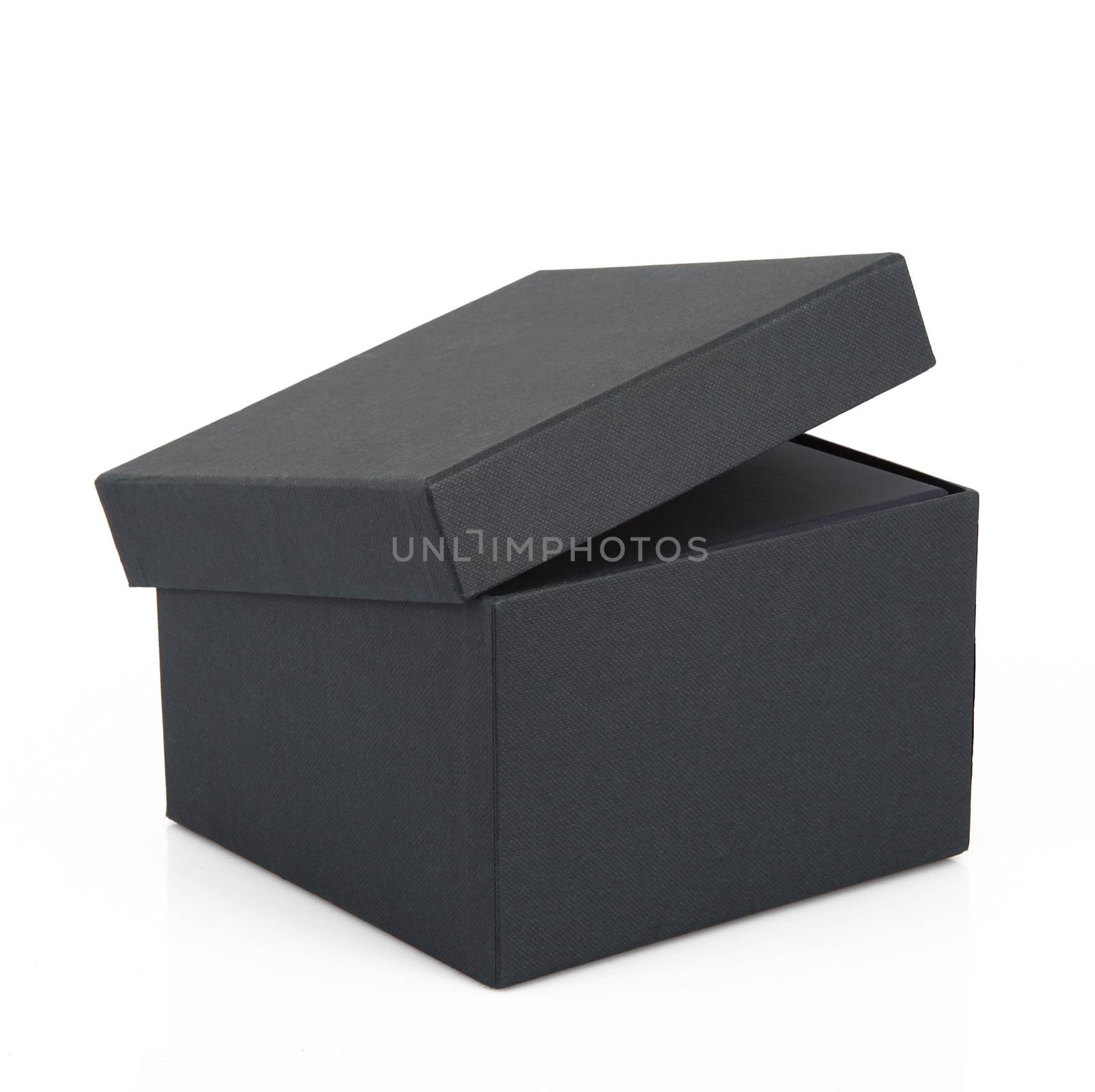 black carton box on white background