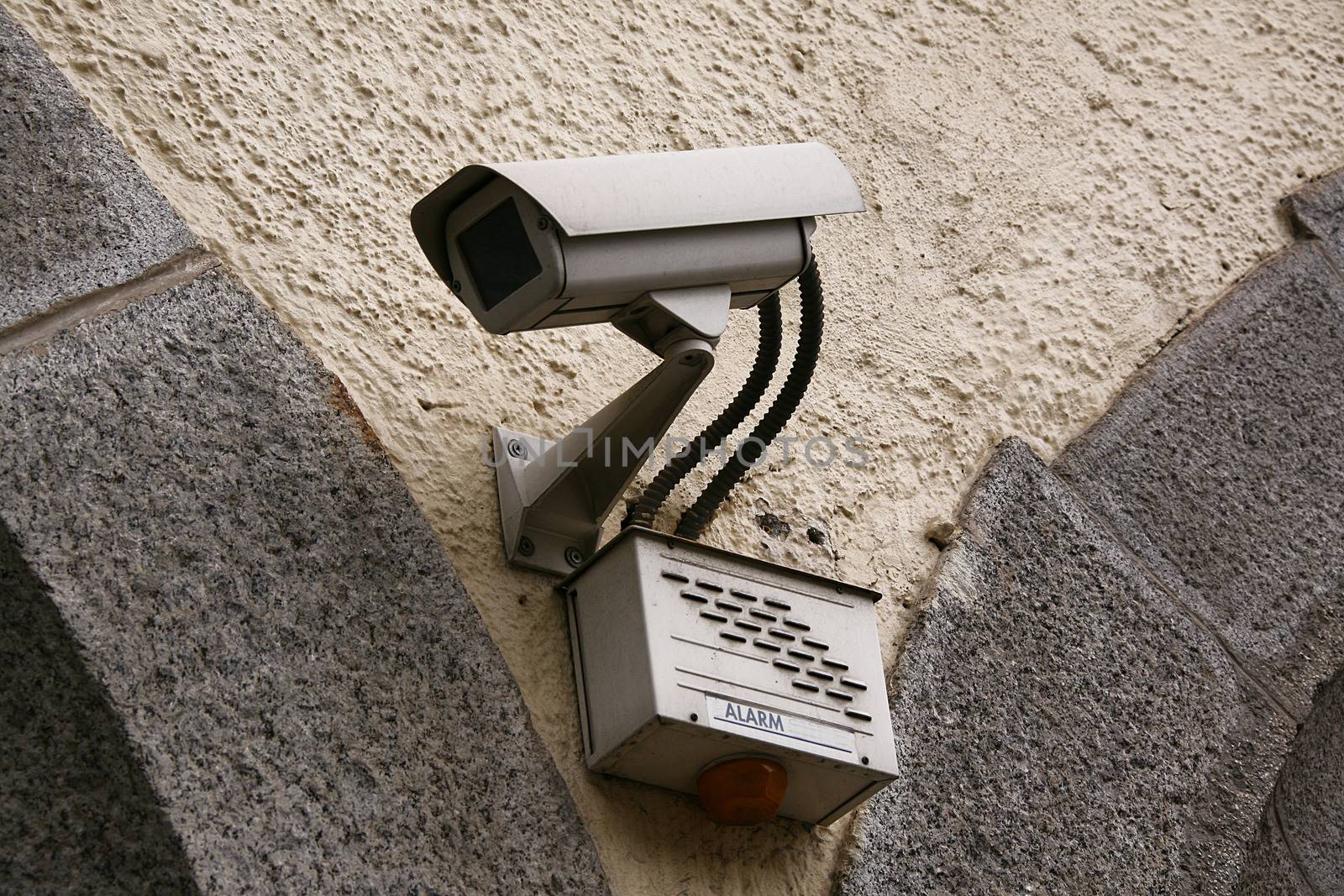control camera on wall background
