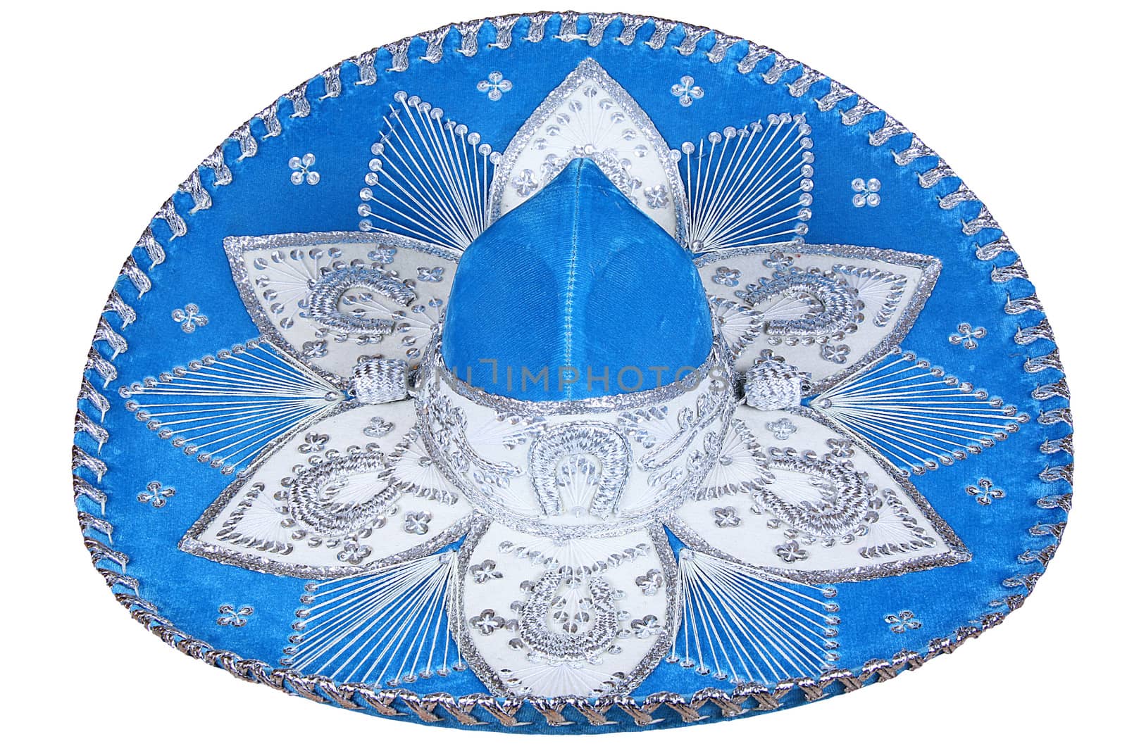 isolated blue sombrero on white background