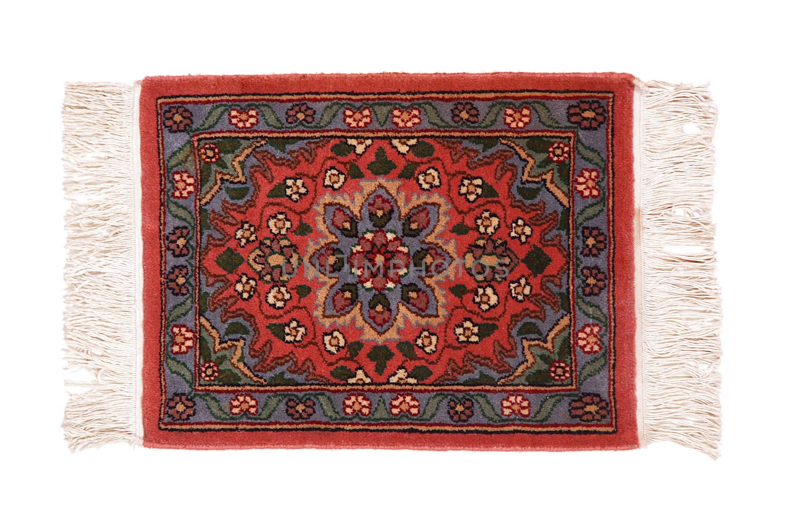 a precious persian carpet on white background