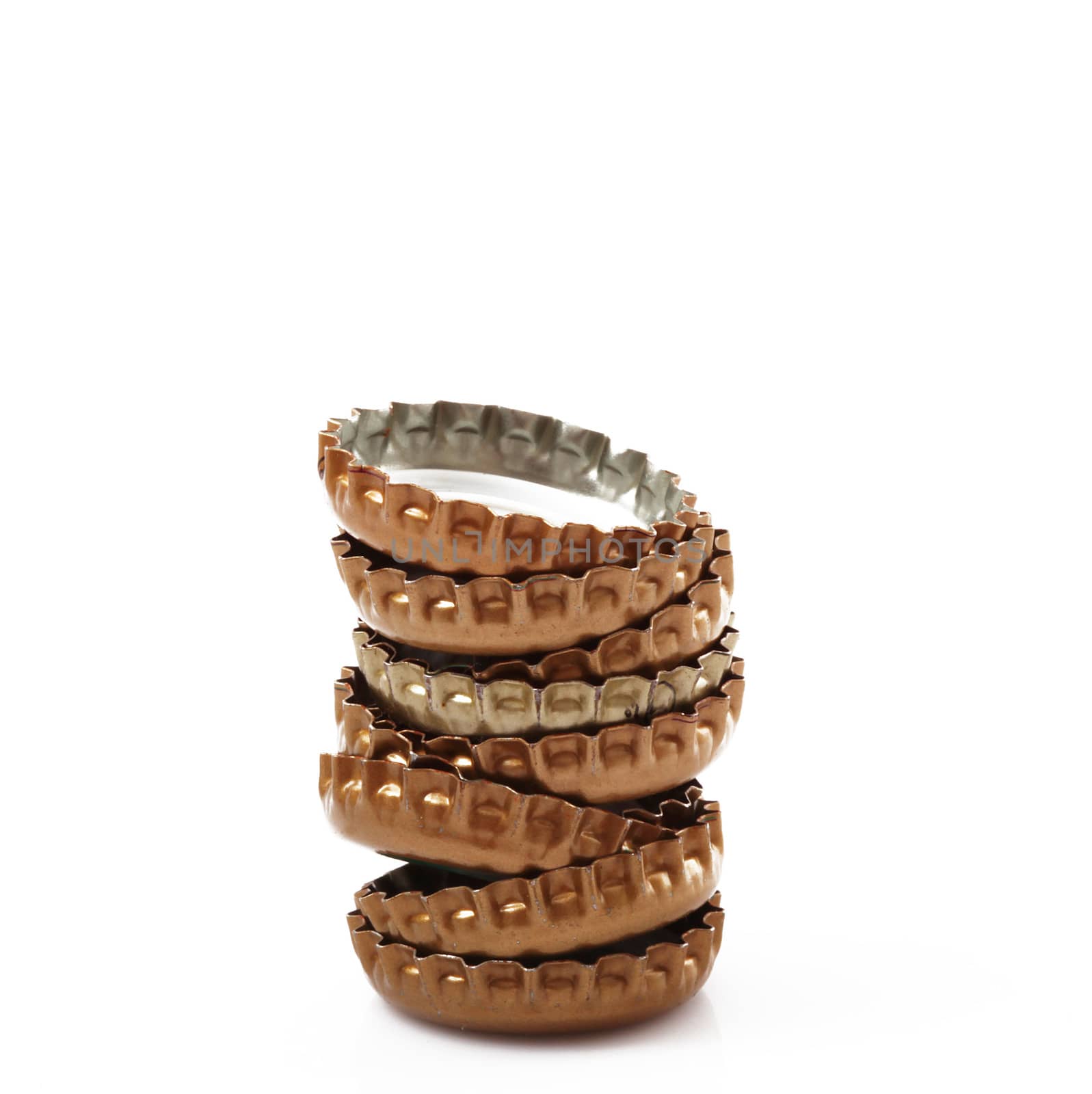 metal cork on white background