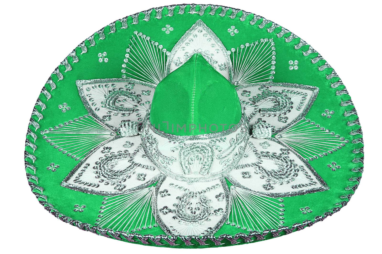 isolated green sombrero on white background