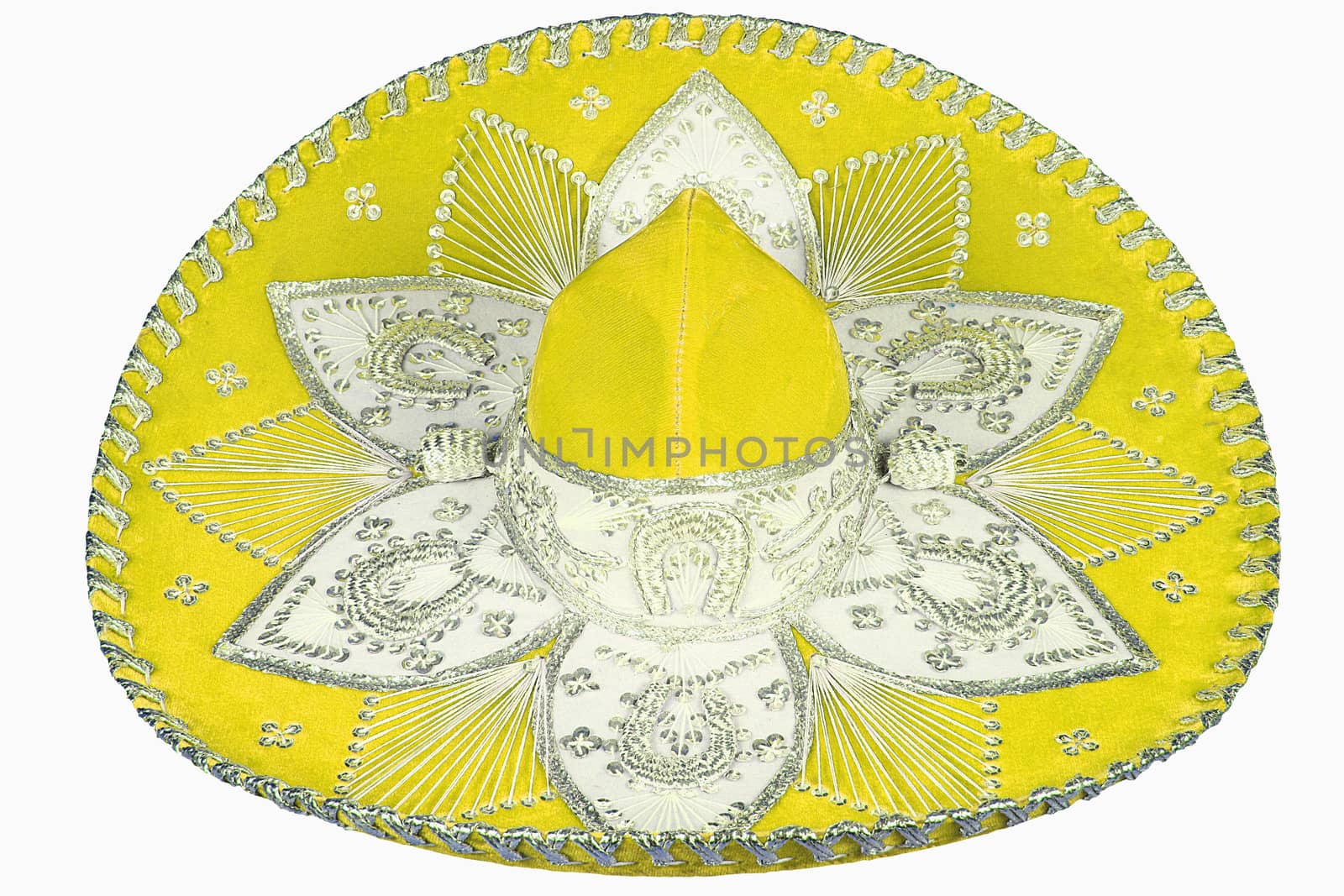 isolated yellow sombrero on white background
