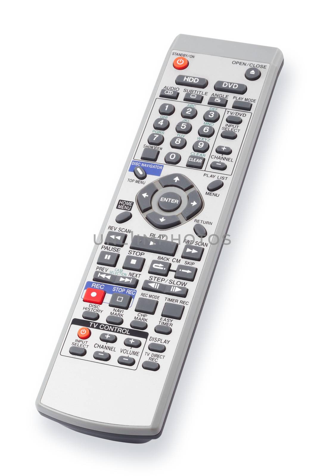 isolated remote control on white background