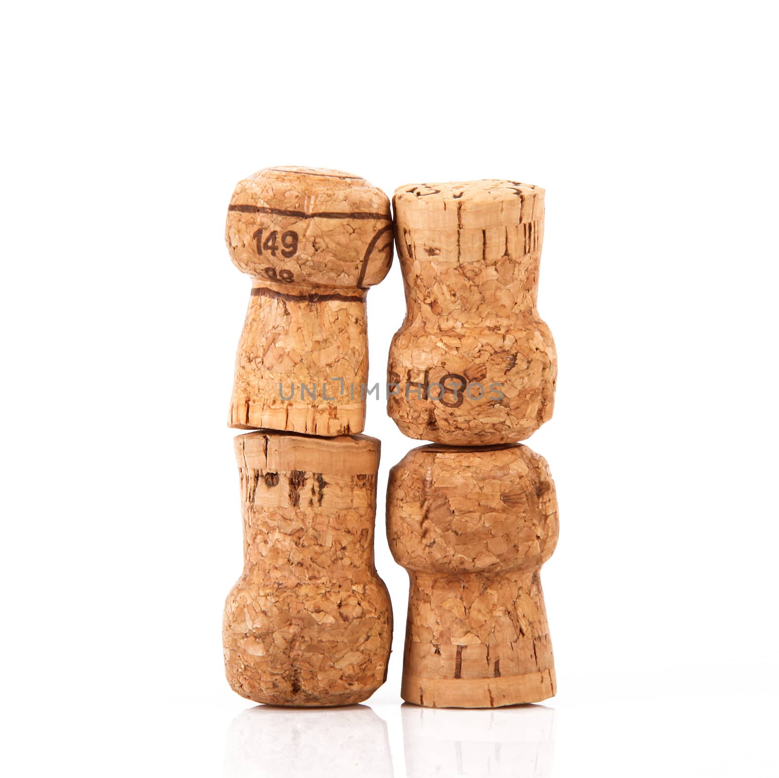 champagne cork on white background