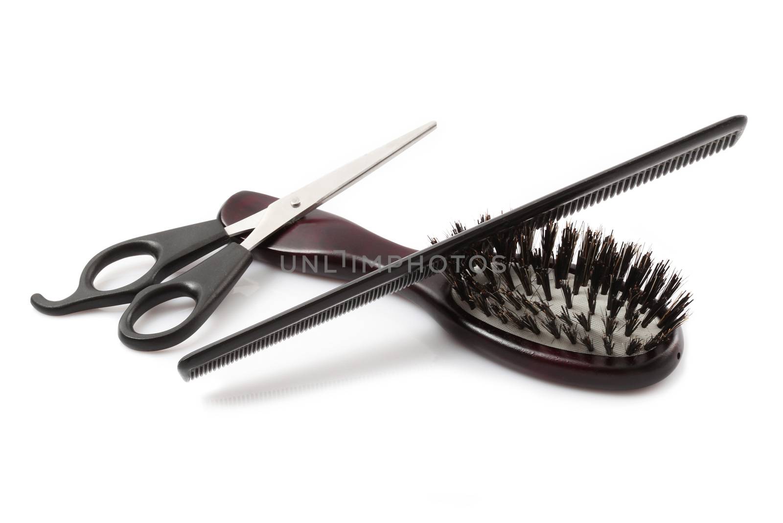 Hairdresser Tools on white background