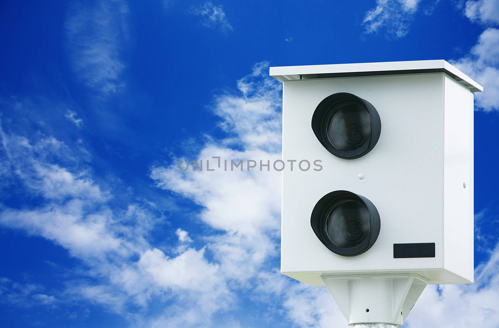 speed camera control on sky background