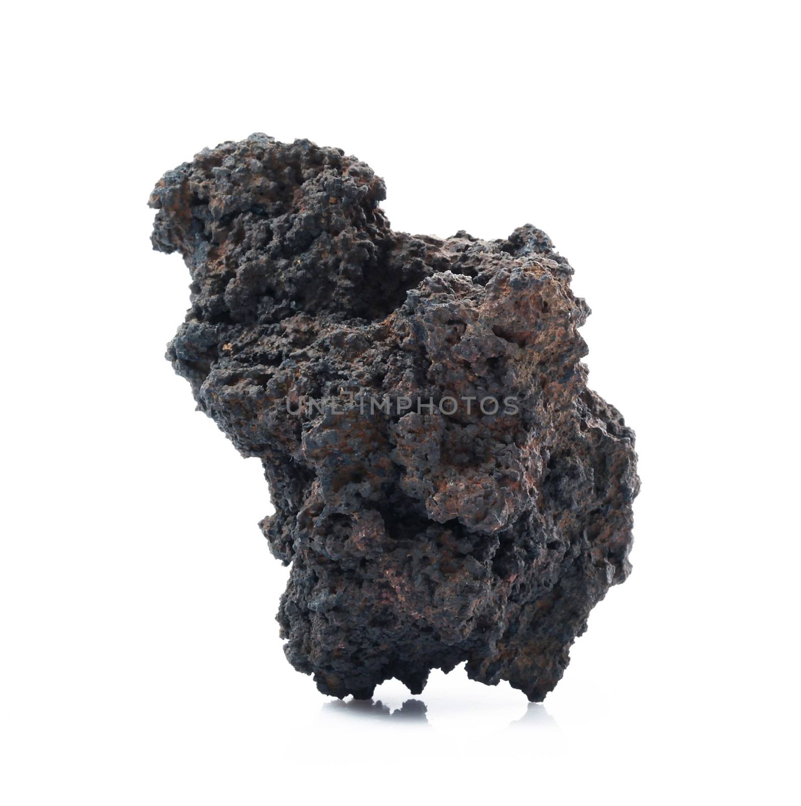 isolated lava stone on white background