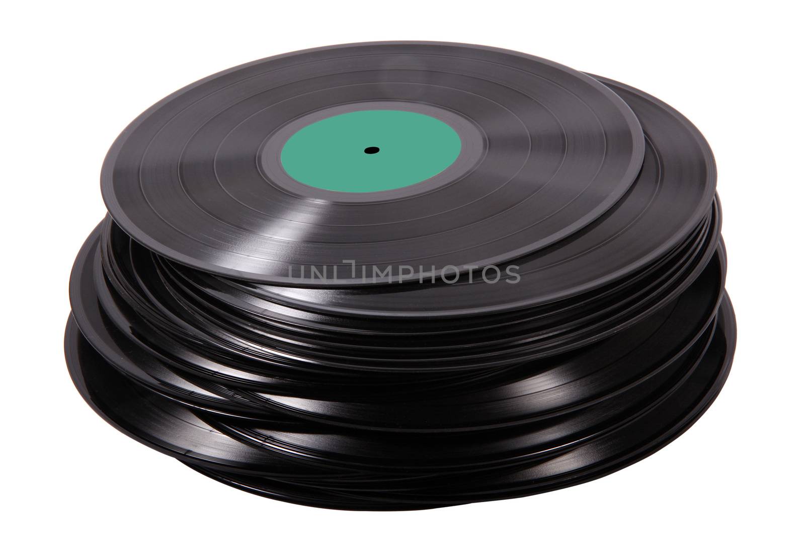 old vinyl on white background