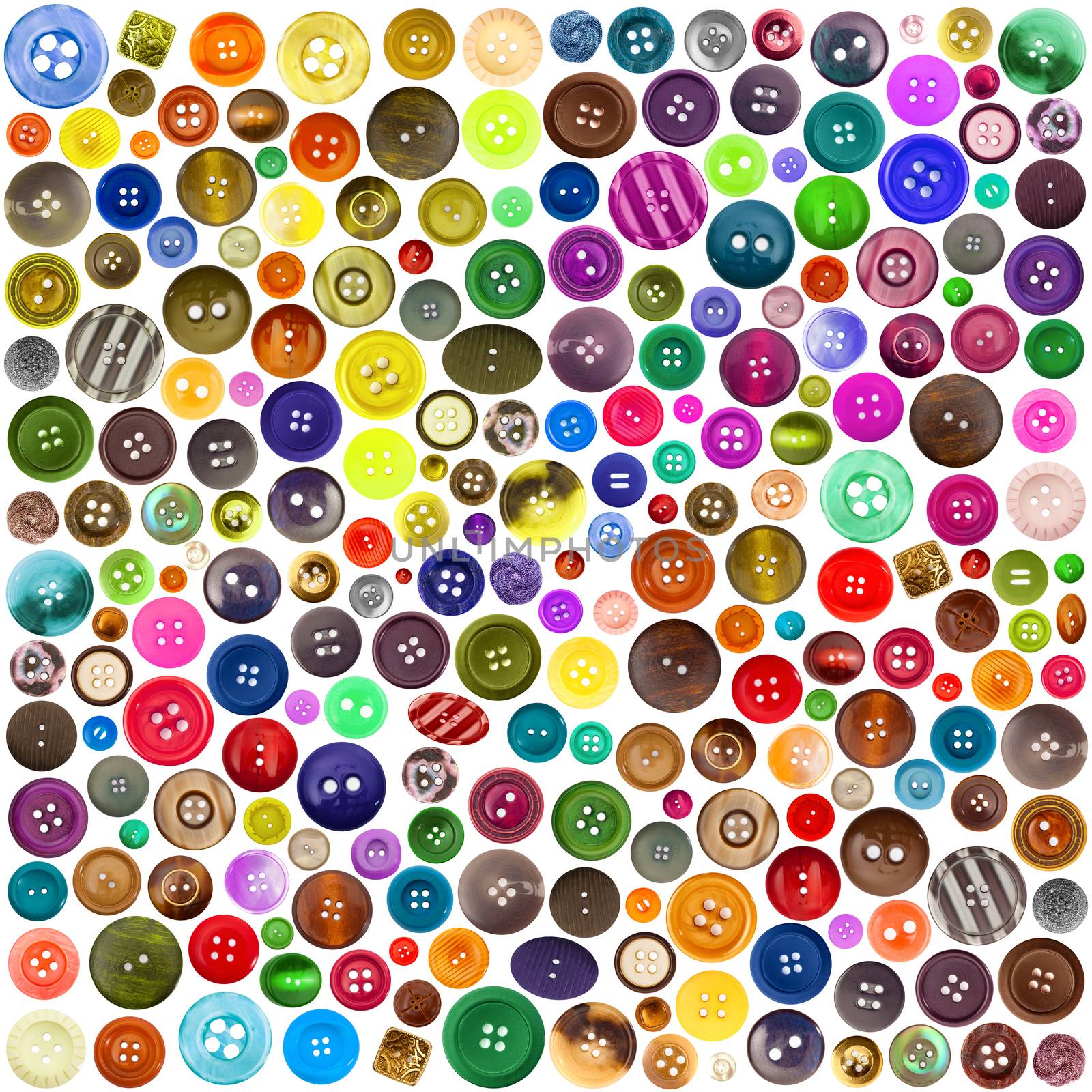 Collection of buttons on white background