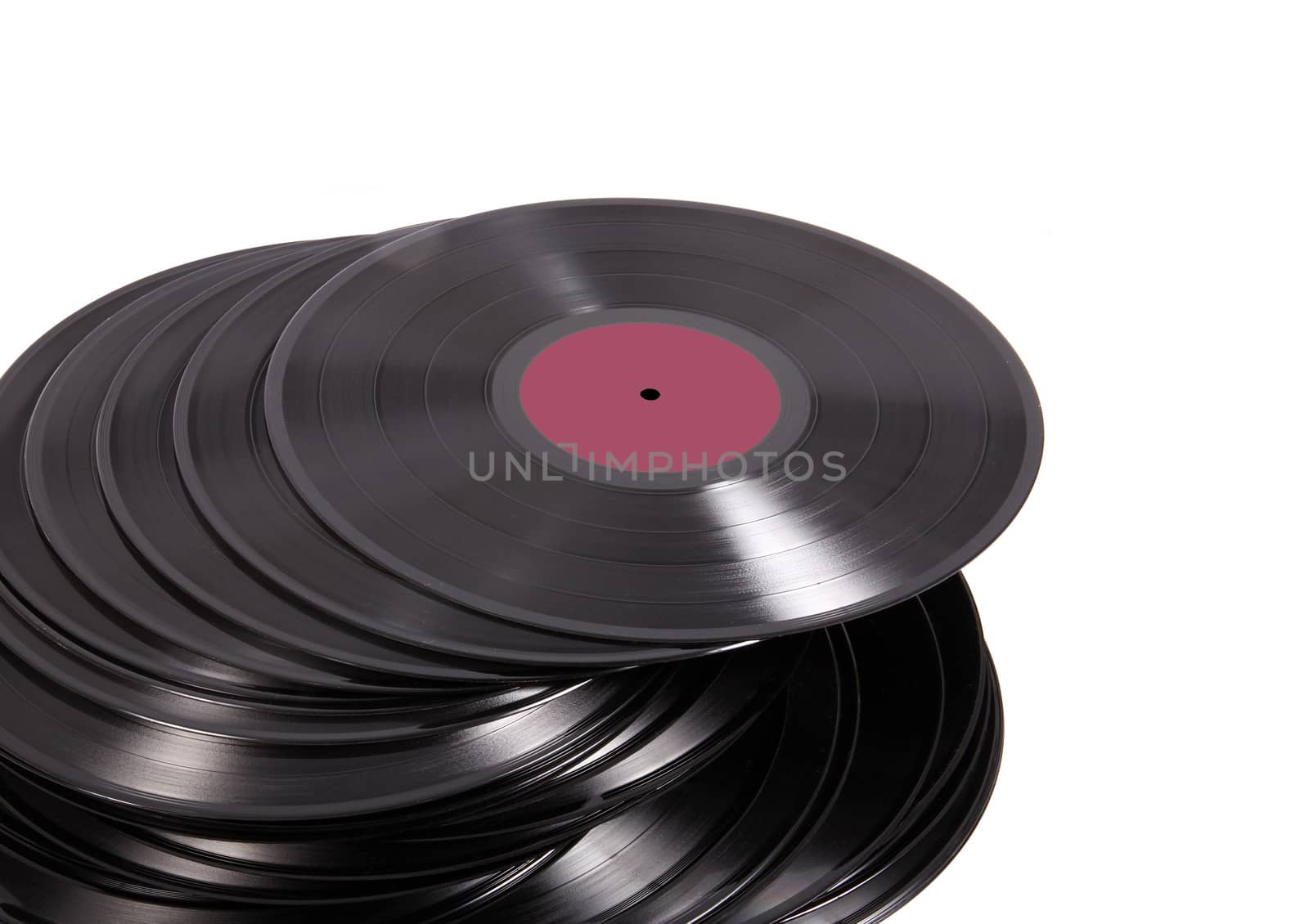 old vinyl on white background