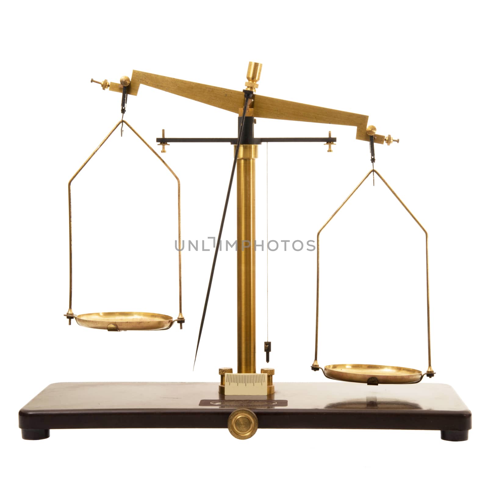 old scales on white background