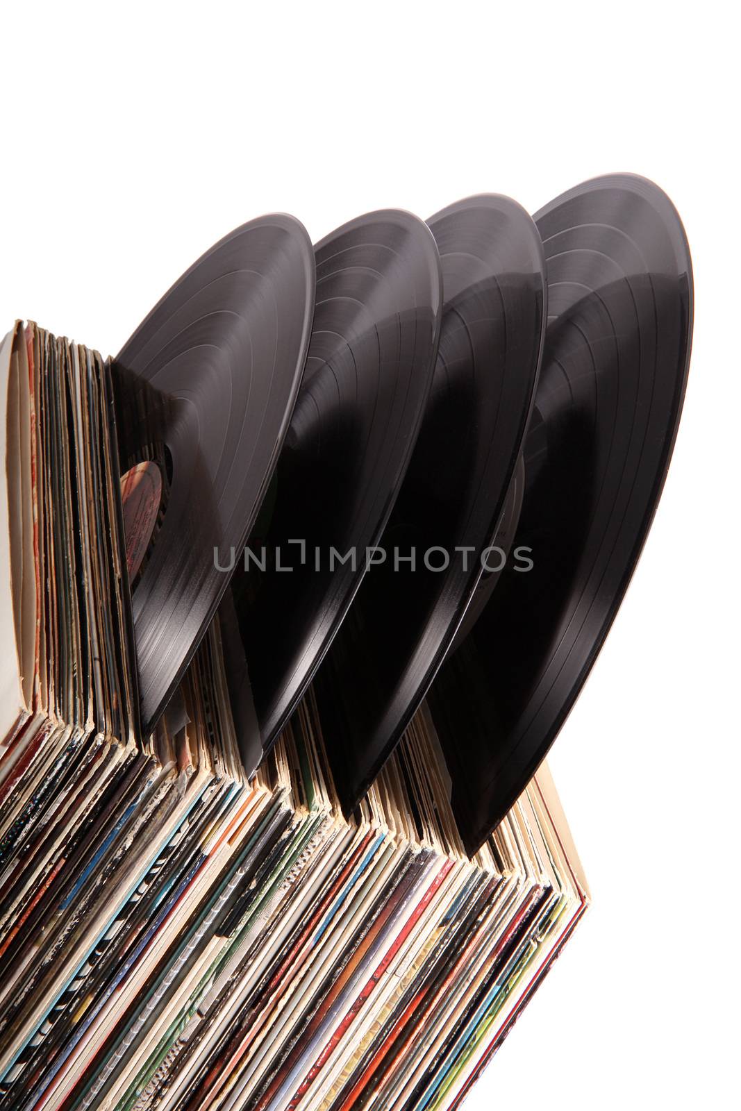 old vinyl on white background