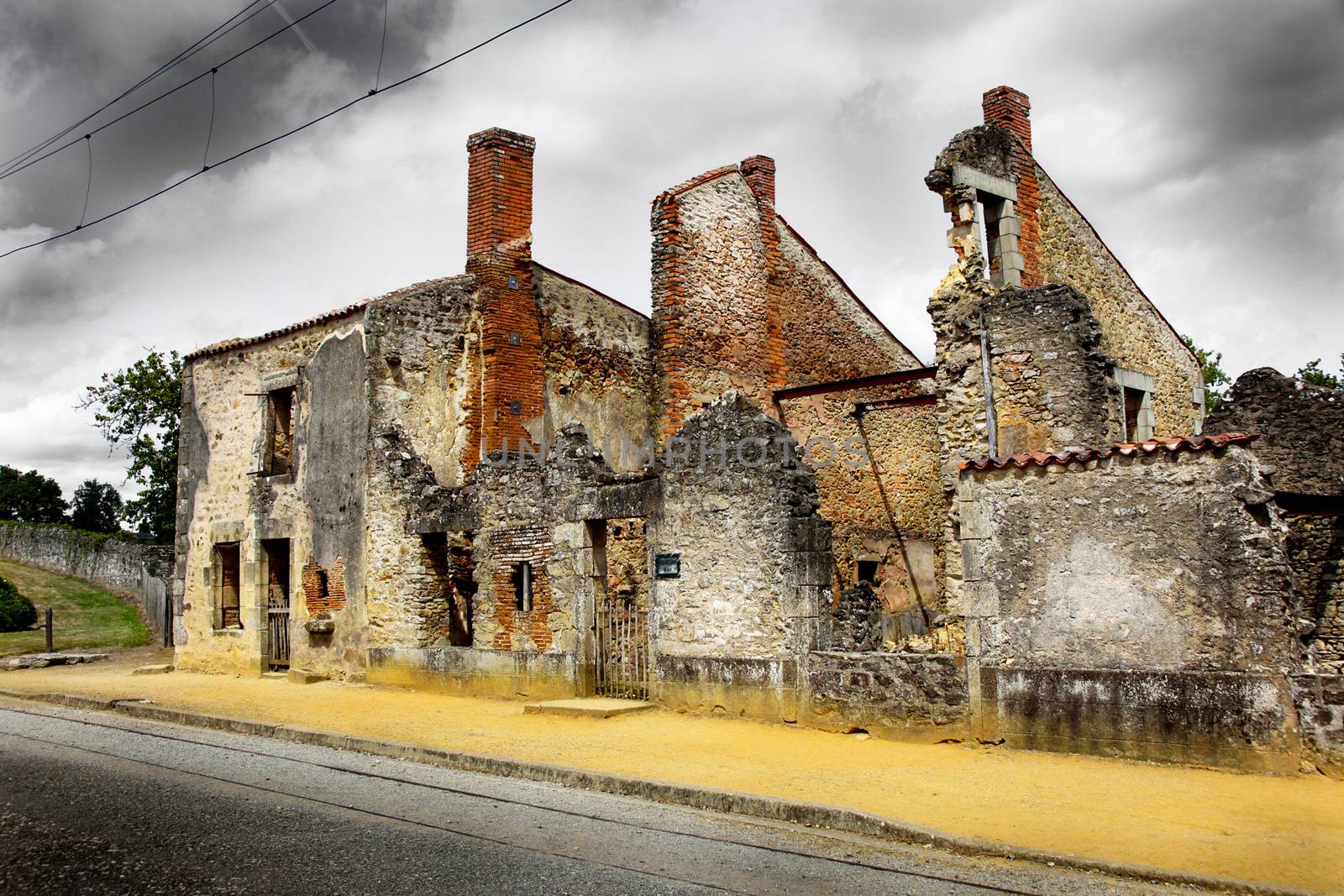 Ruins of houses destroyed by bombardment in the second world war