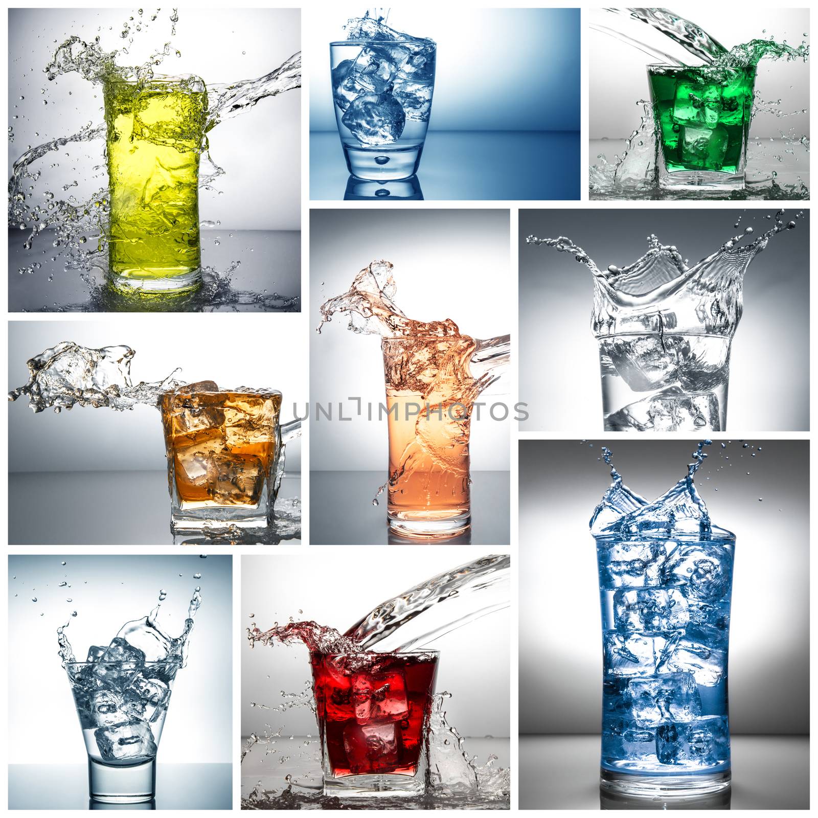 wonderful water splash collage glass