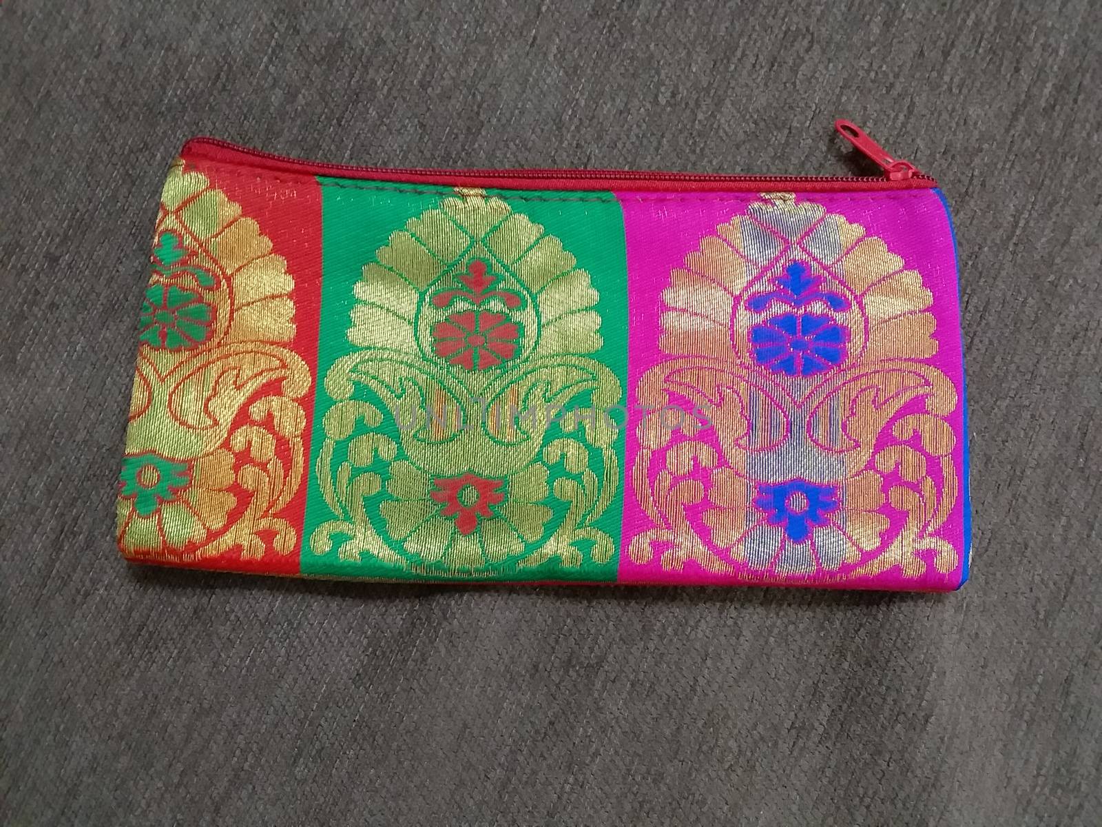 a traditional textile purse