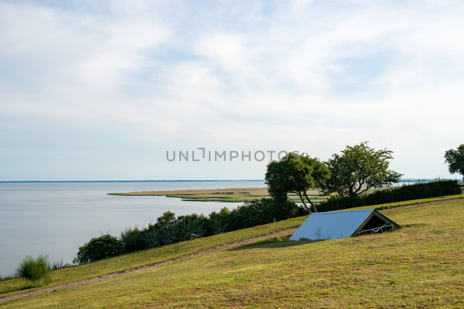 Idyllic summer landscape with clear lake in Poland.