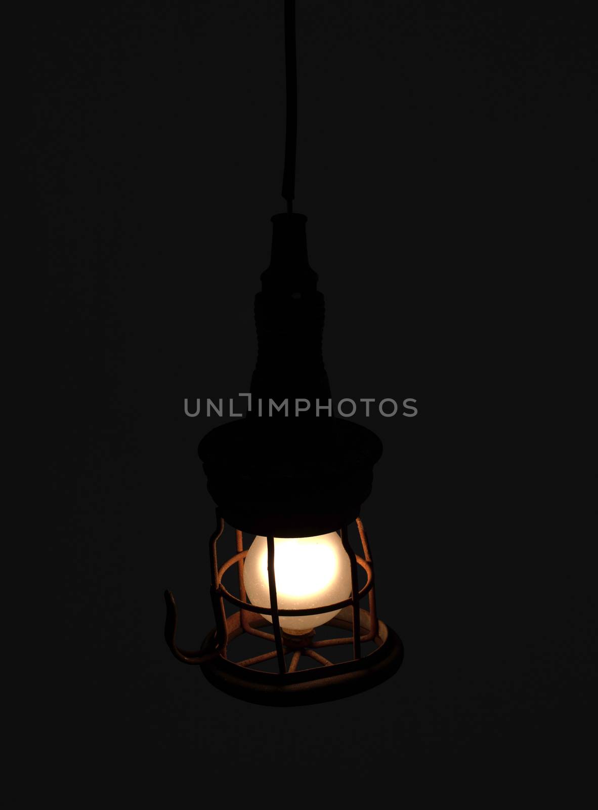 Old vintage light from the 70s, isolated