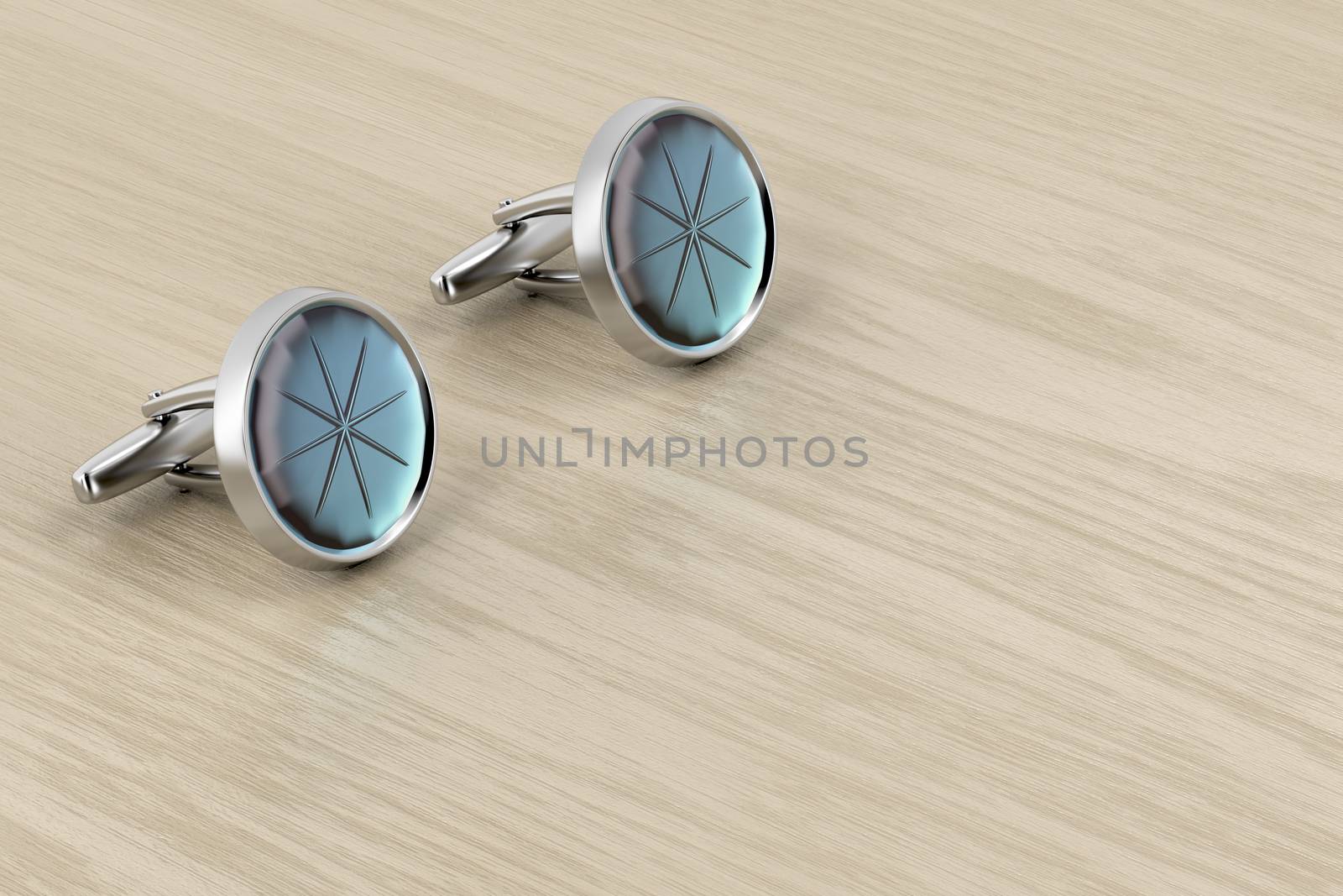 Silver cufflinks with gemstone by magraphics