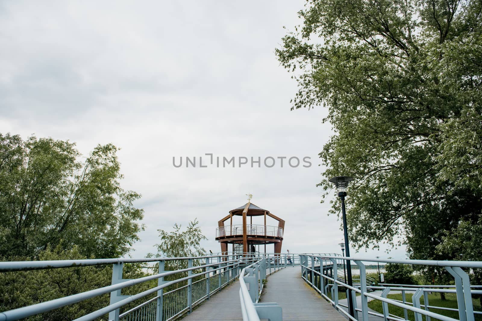Nature observation tower for environmental protection and water management near the village Nowe Warpno, Poland