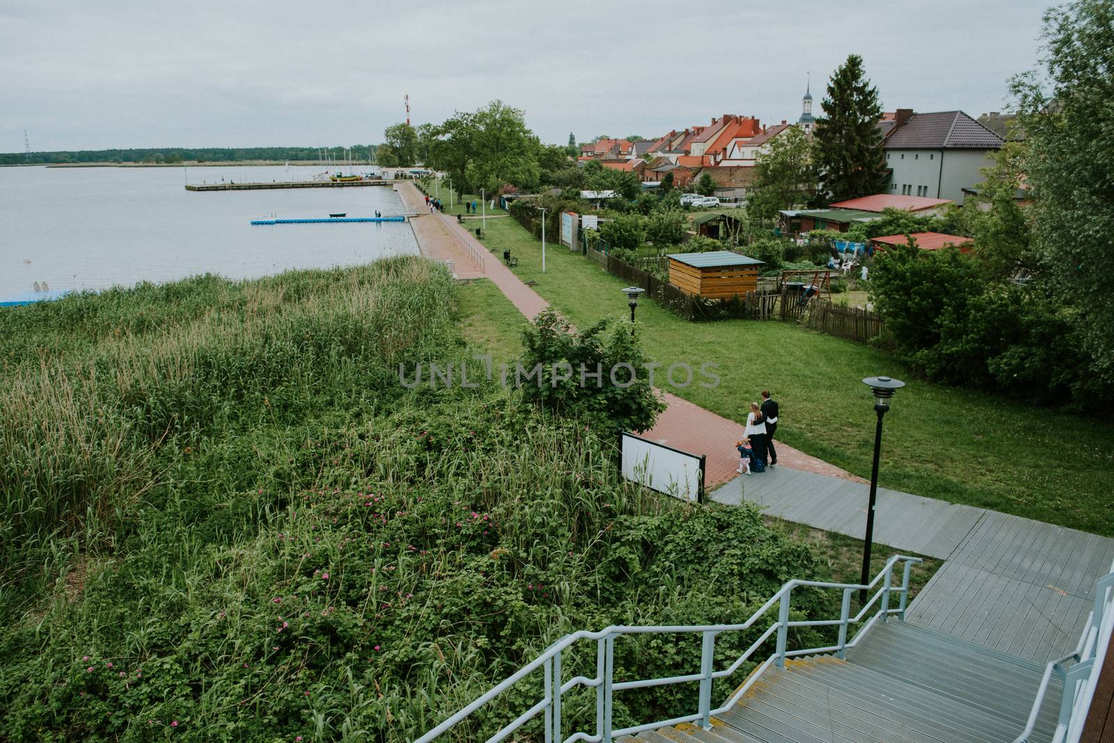 Bride and groom at a photo session in the nature.
