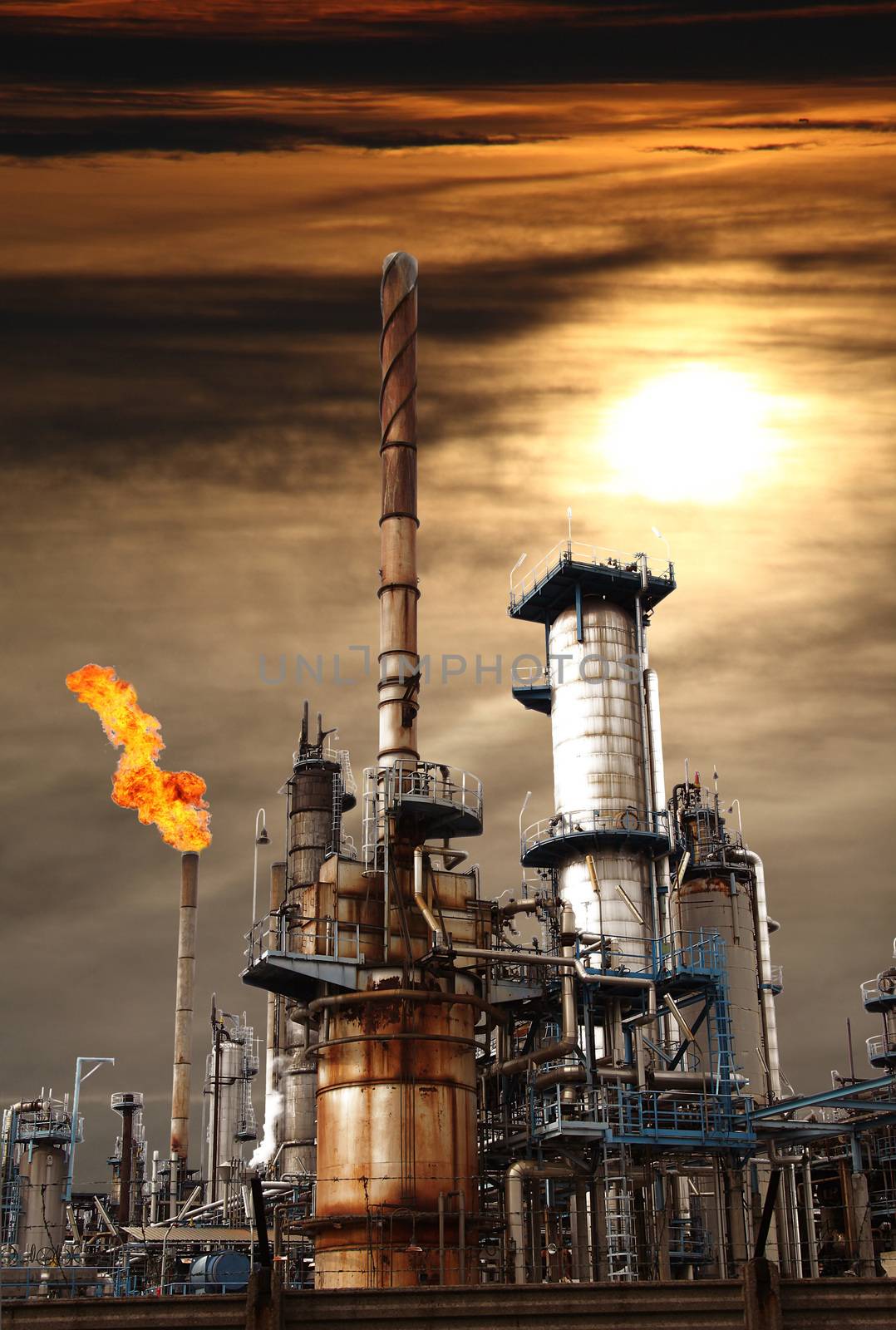 Exterior view of plant for refining oil