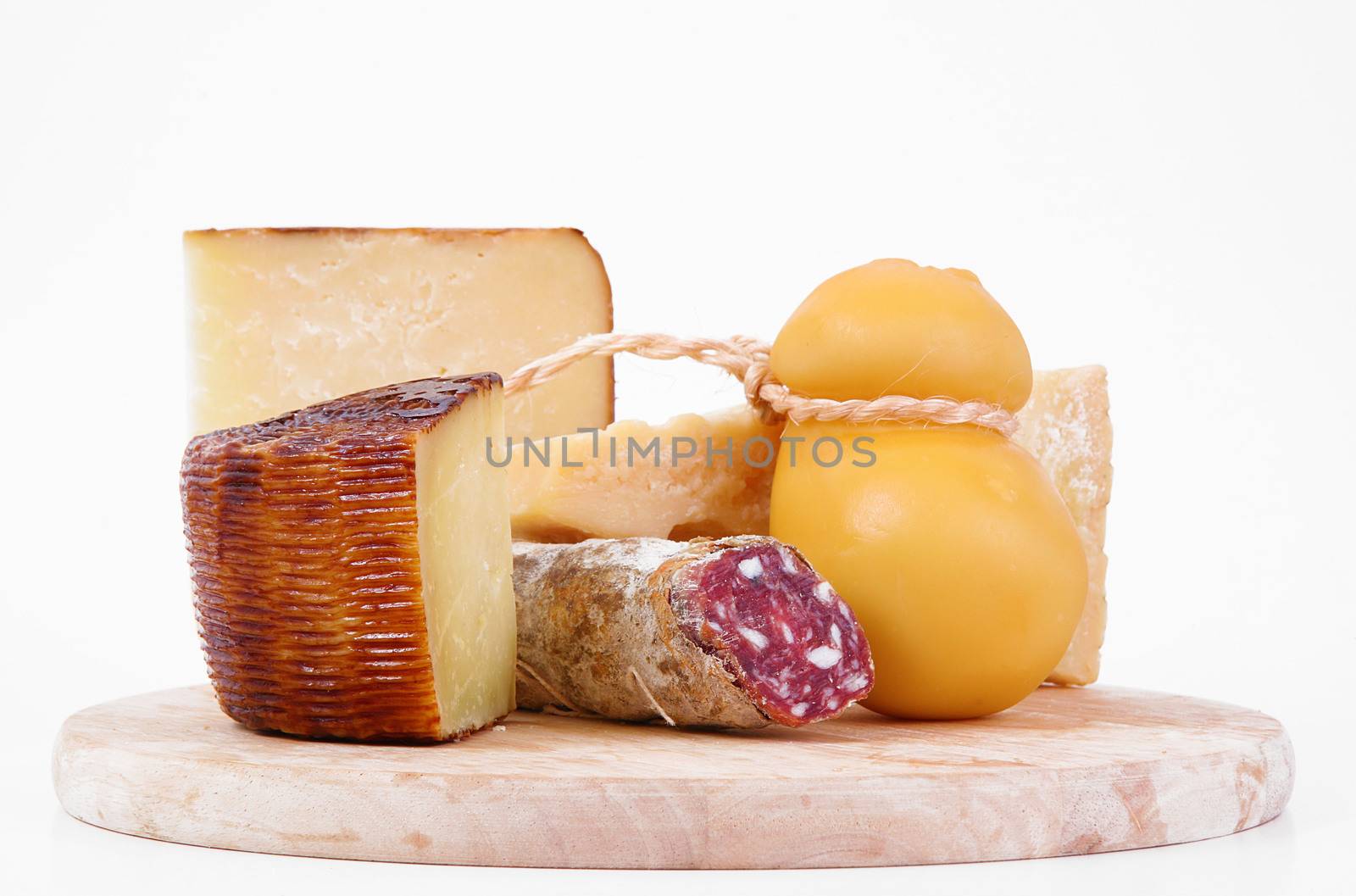 original italian cheese chopping on white background